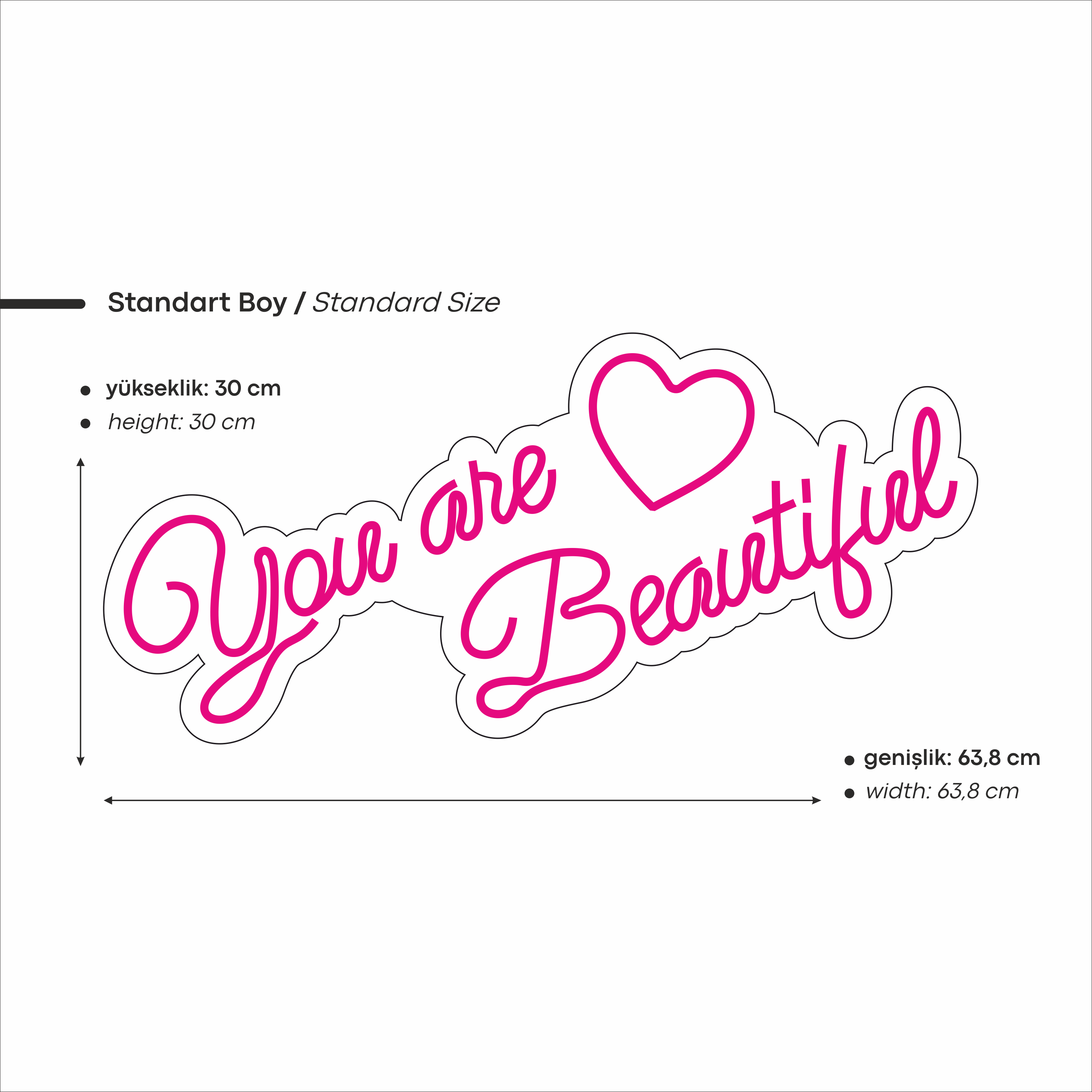 You Are Beautiful Yazılı Led Neon