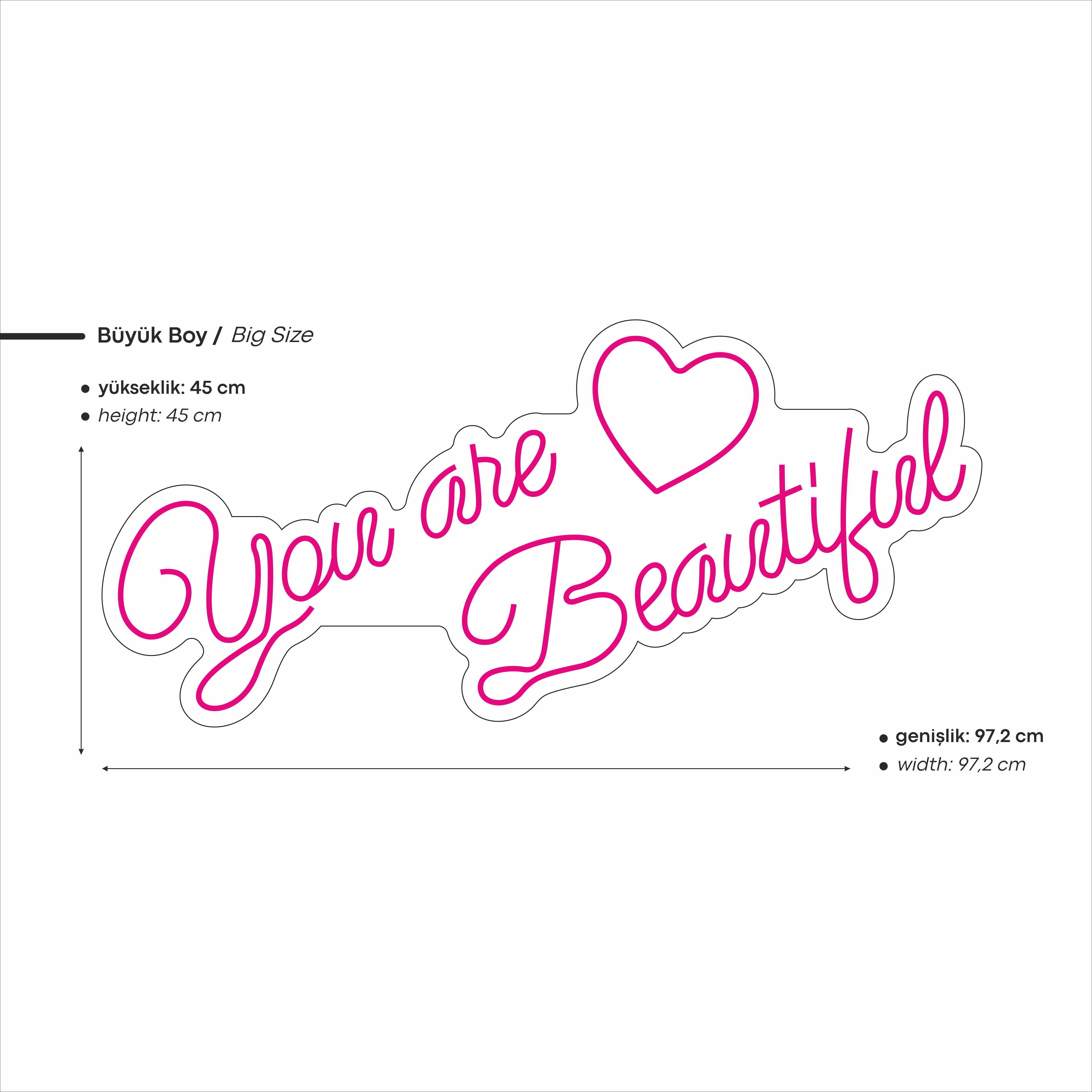 You Are Beautiful Yazılı Led Neon