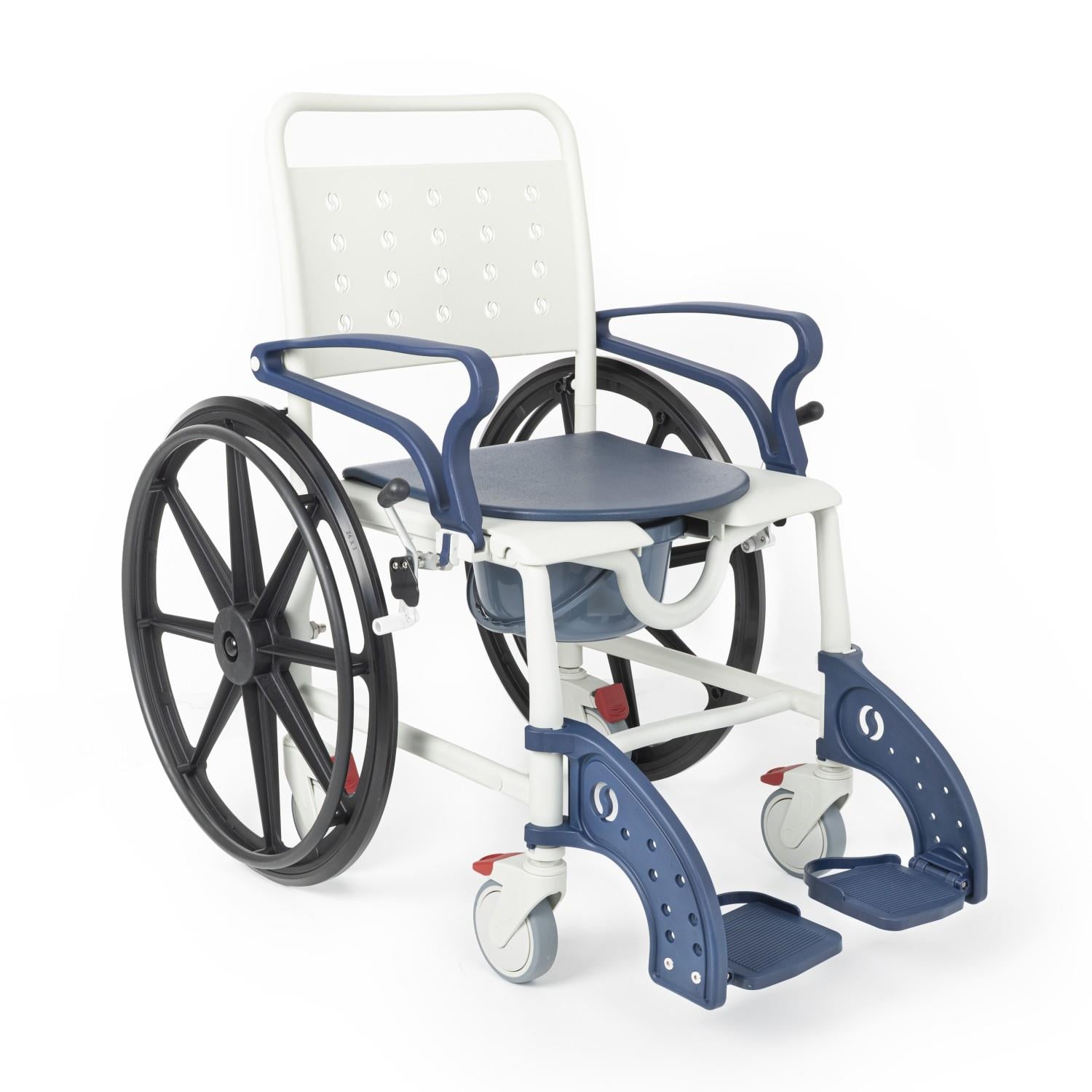Comfort Plus DM-8088B Lacivert 6 Tekerlekli Banyo Tuvalet Sandalyesi