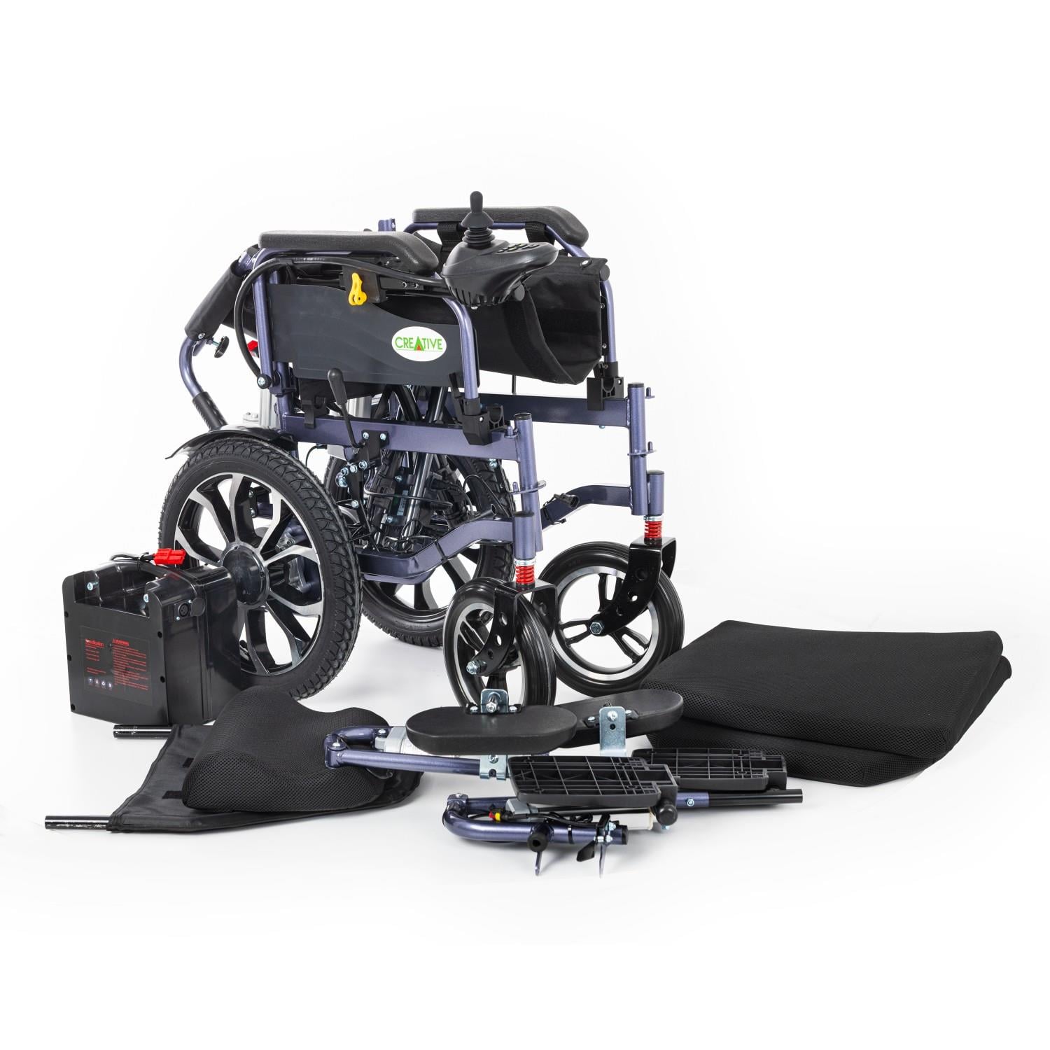 Creative CR-8012 Akülü Tekerlekli Sandalye Özellikli Motorlu Sırt Yatar ve Motorlu Ayak Kalkar (Havalı Minder) Hediyeli