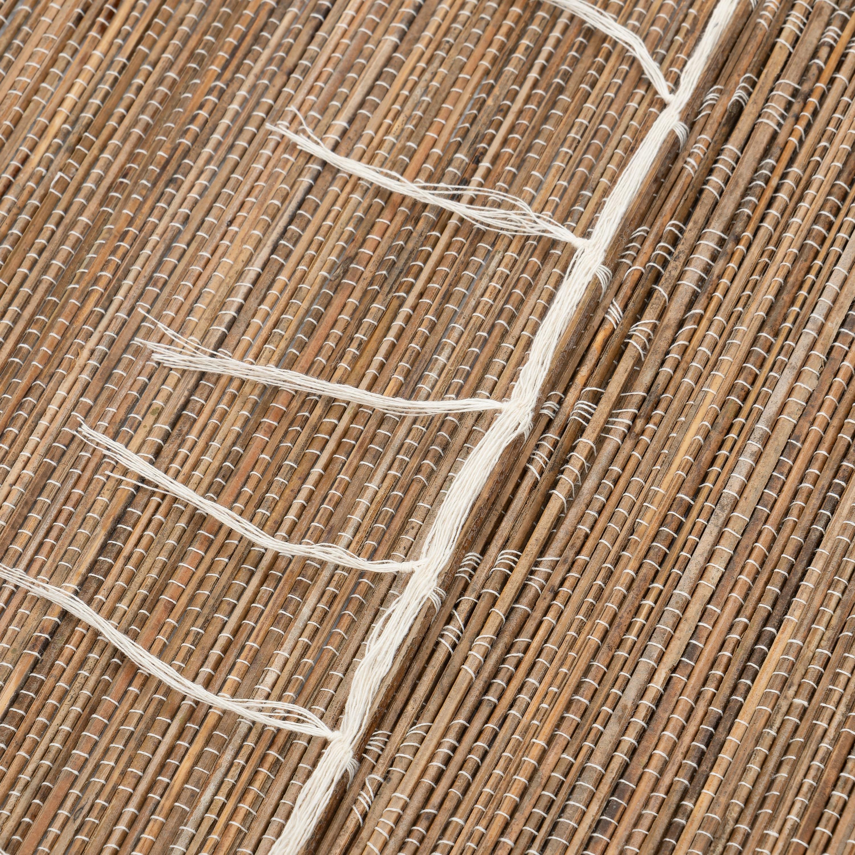 Amerikan Servis Naturel Rattan Beyaz Dikişli