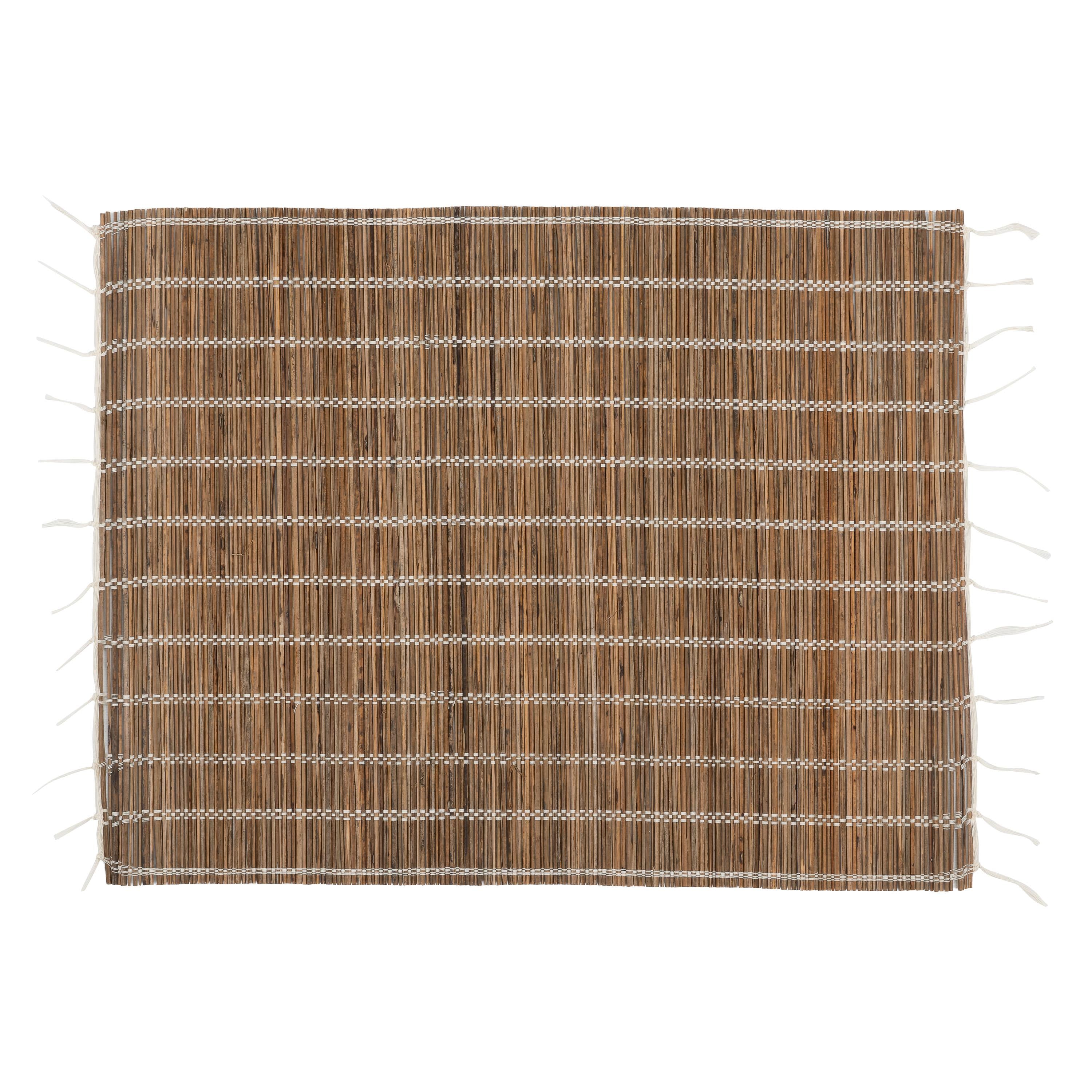 Amerikan Servis Naturel Rattan Beyaz Dikişli
