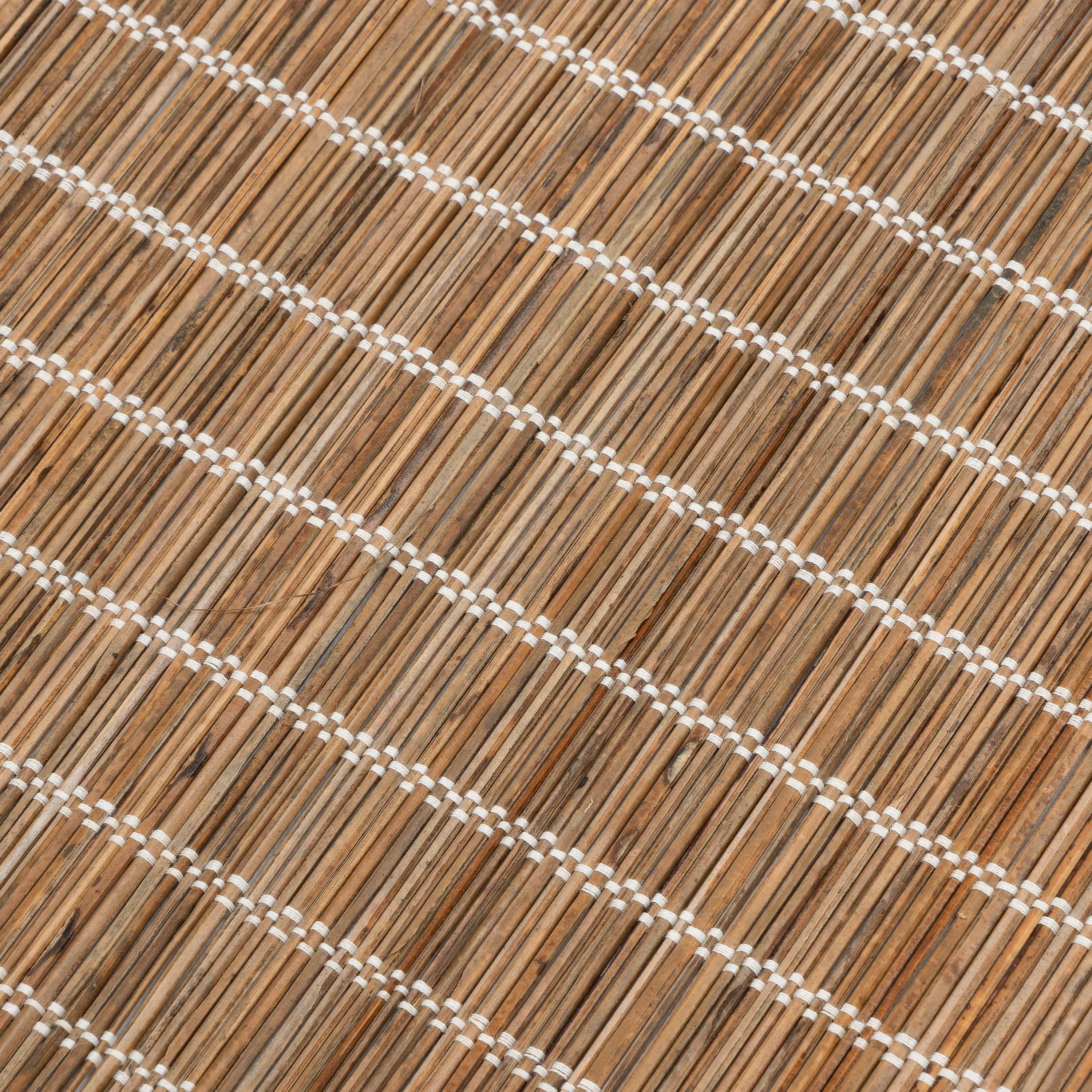 Amerikan Servis Naturel Rattan Beyaz Dikişli