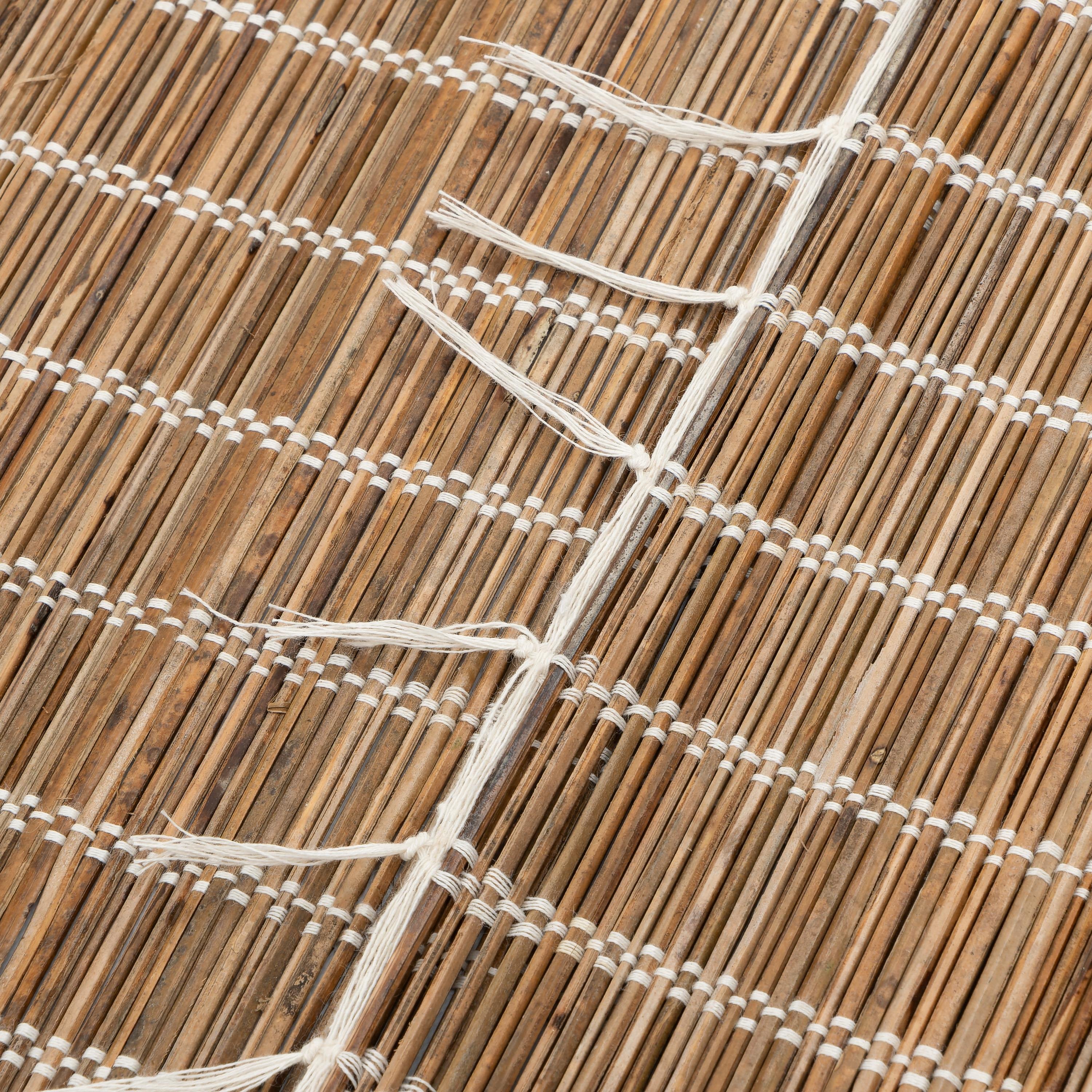 Amerikan Servis Naturel Rattan Beyaz Dikişli