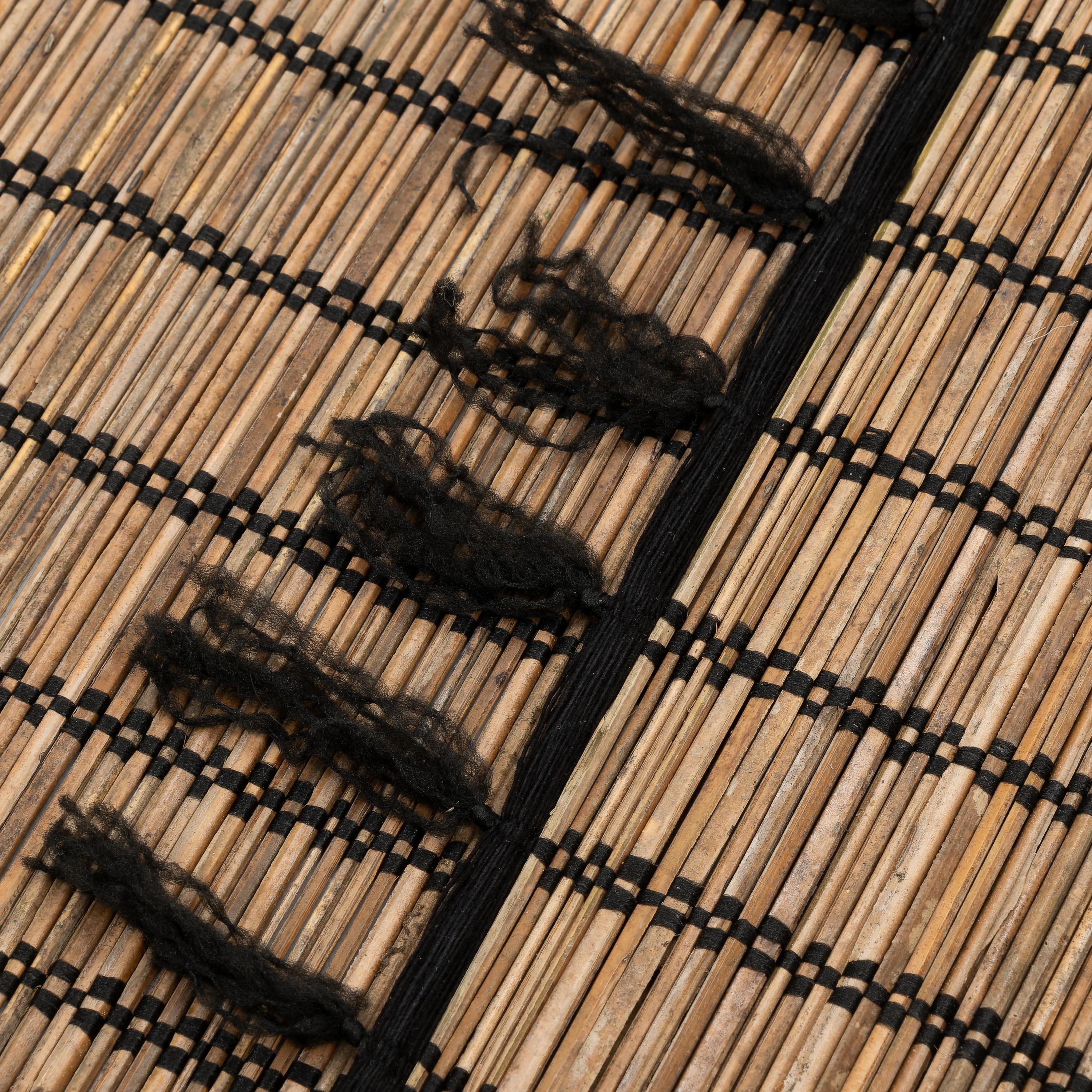 Amerikan Servis Naturel Rattan Siyah Dikişli