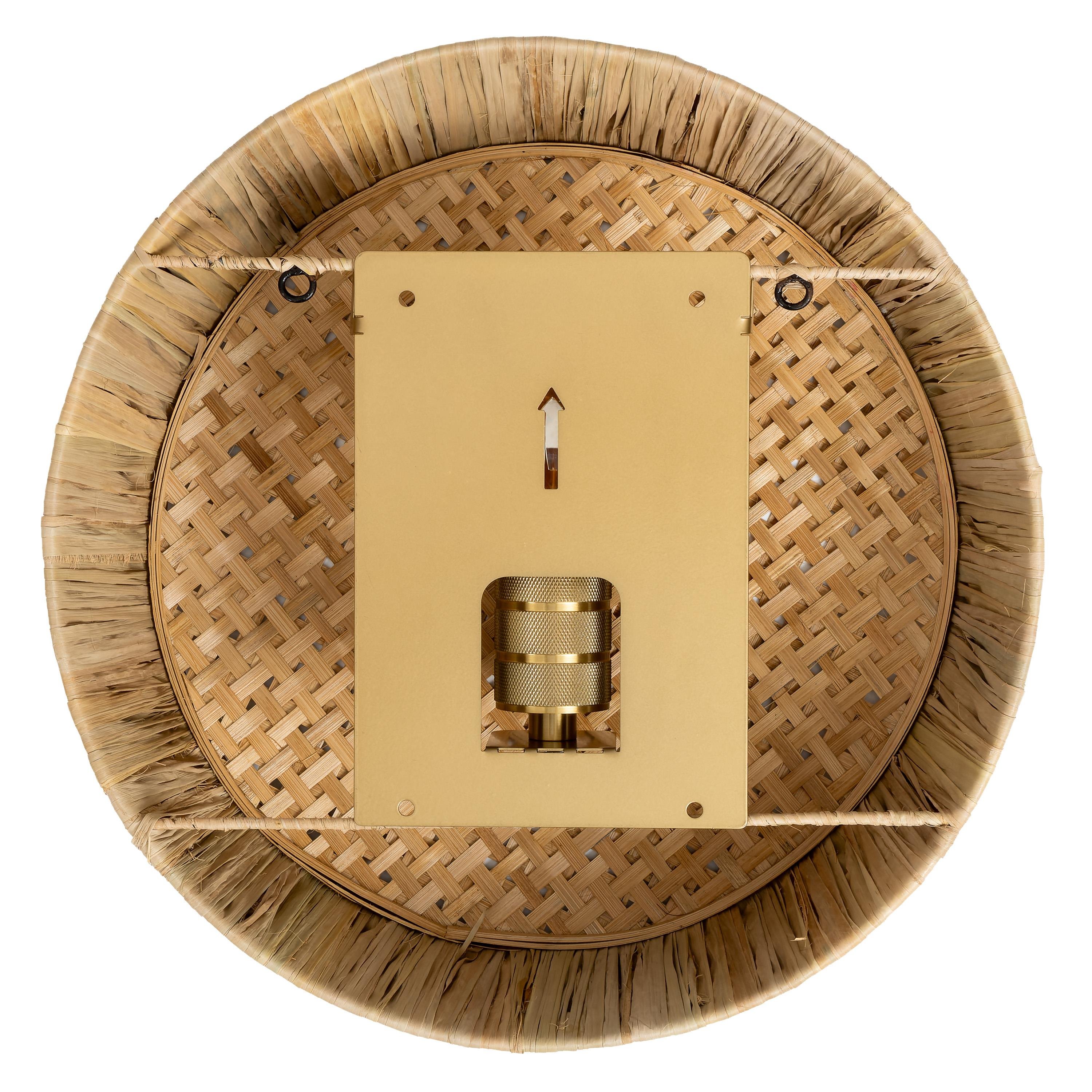 Aplik Rattan Natural Yuvarlak