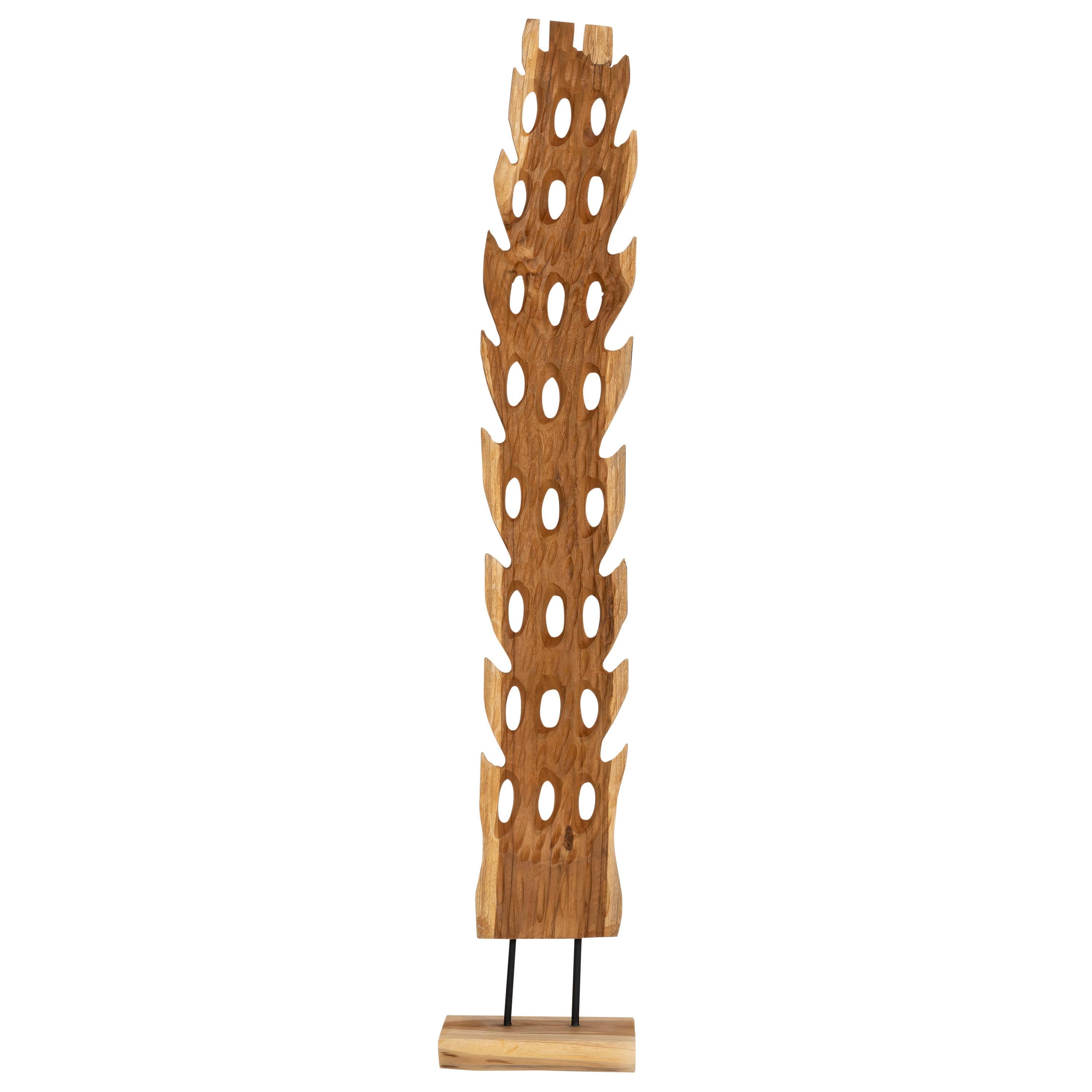 Ayaklı Dekoratif Aksesuar Teak Naturel 20 cm x 12 cm x103 cm