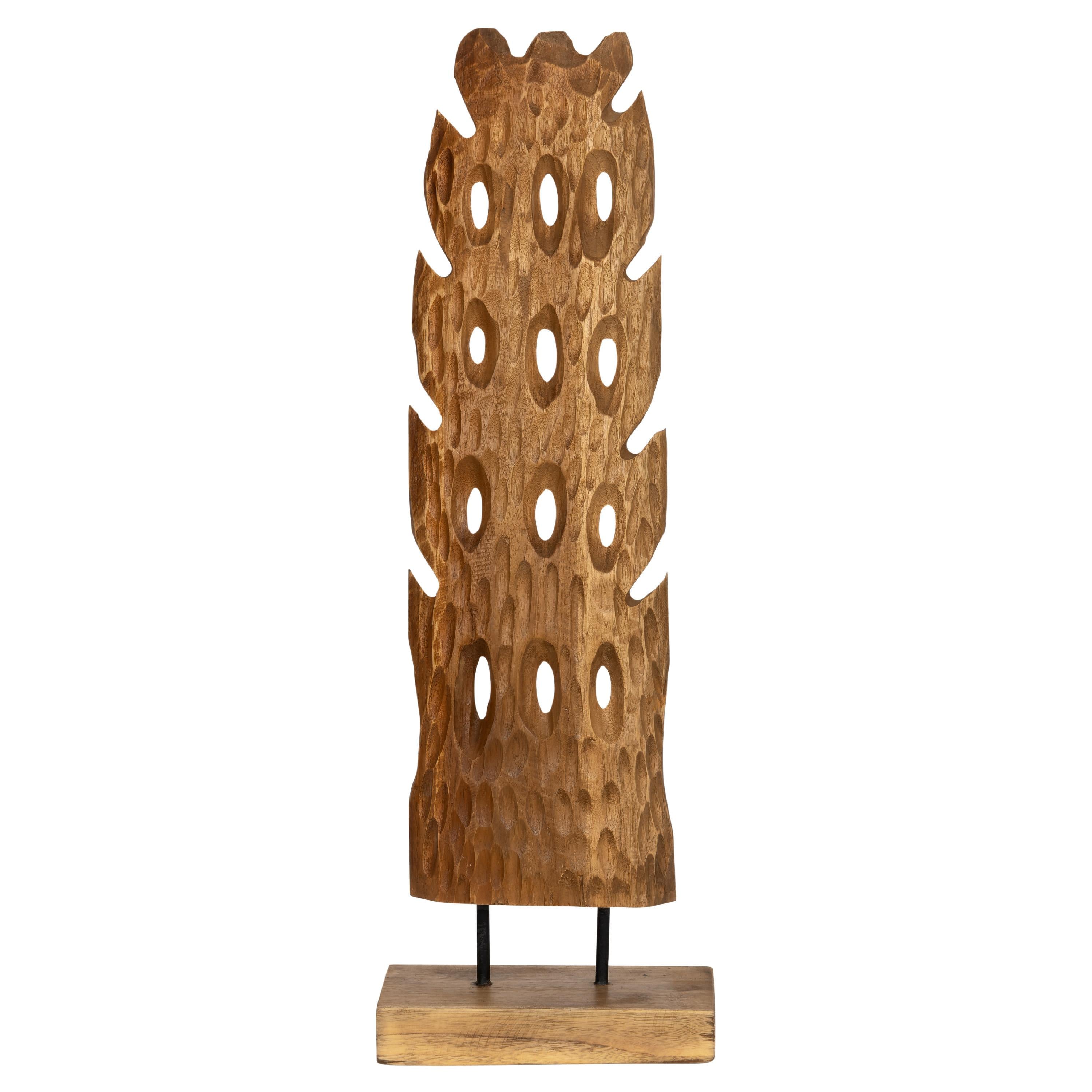 Ayaklı Dekoratif Aksesuar Teak Naturel 15 cm x 8 cm x 60 cm