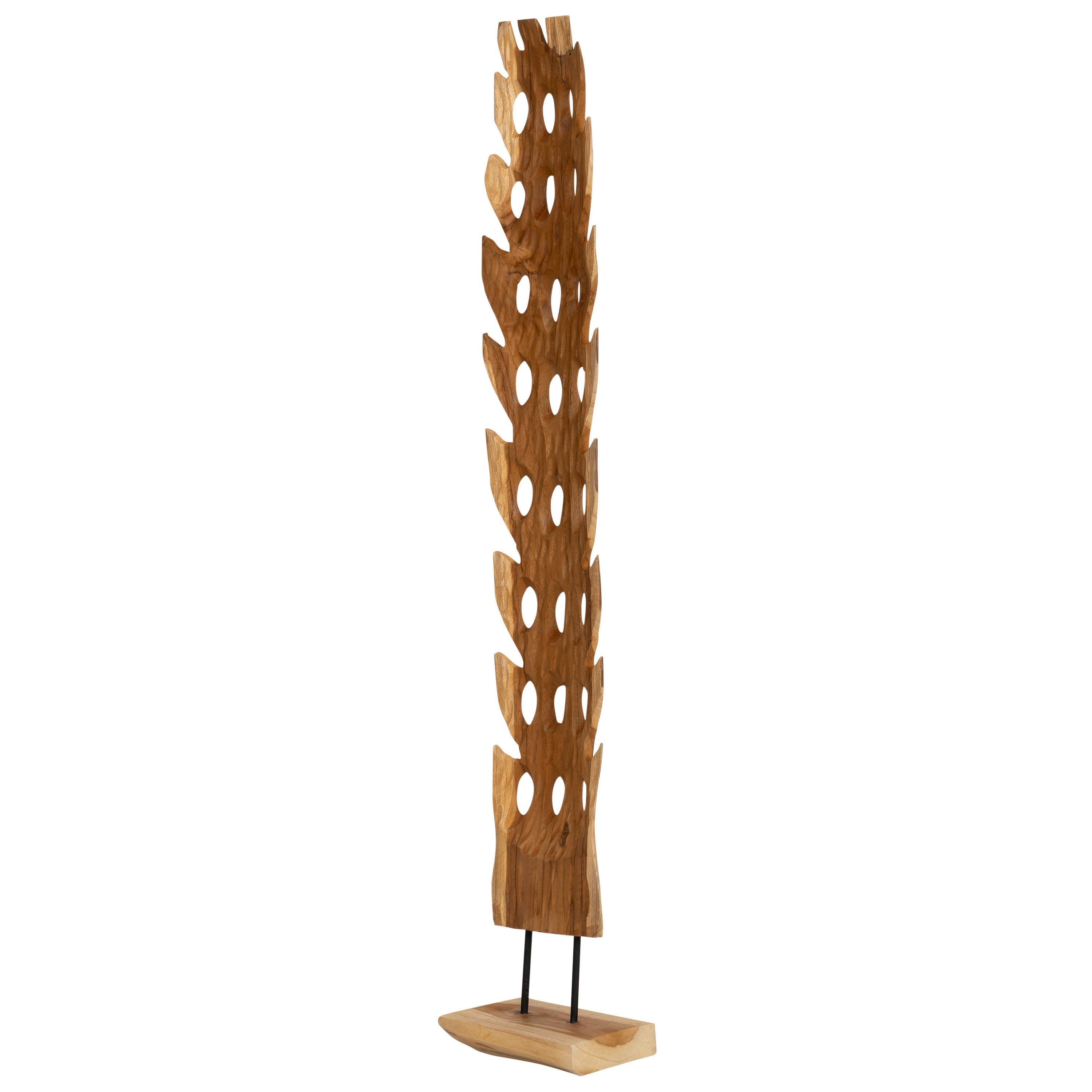 Ayaklı Dekoratif Aksesuar Teak Naturel 20 cm x 12 cm x103 cm