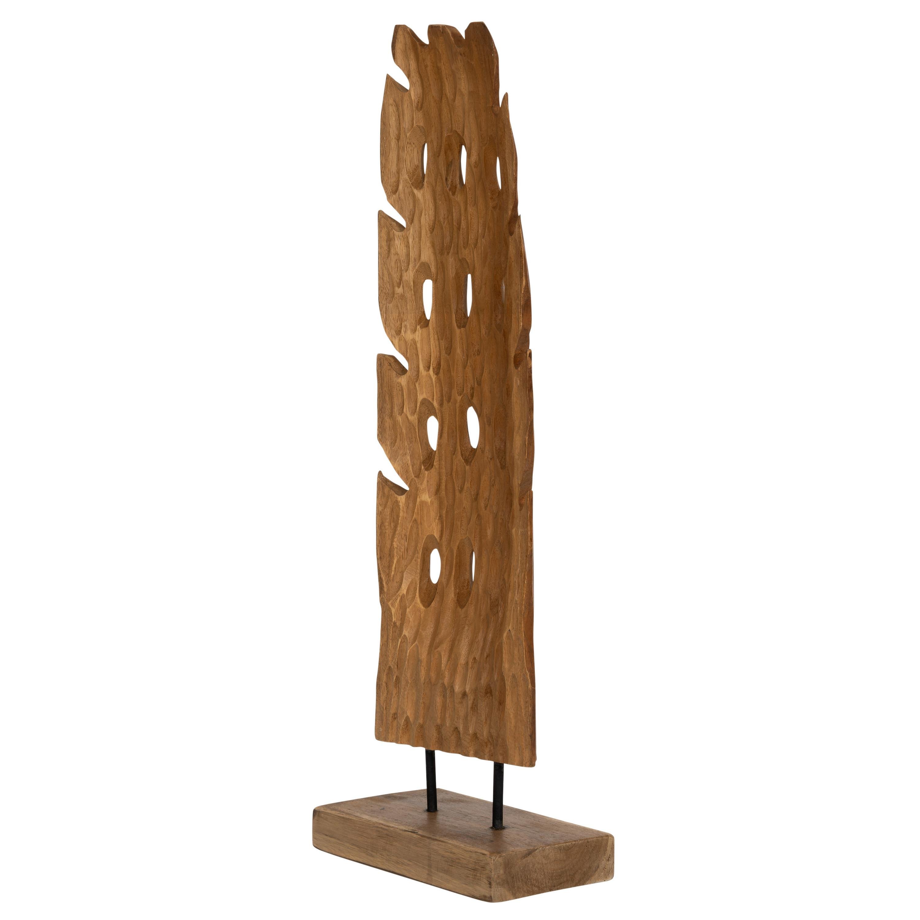 Ayaklı Dekoratif Aksesuar Teak Naturel 15 cm x 8 cm x 60 cm