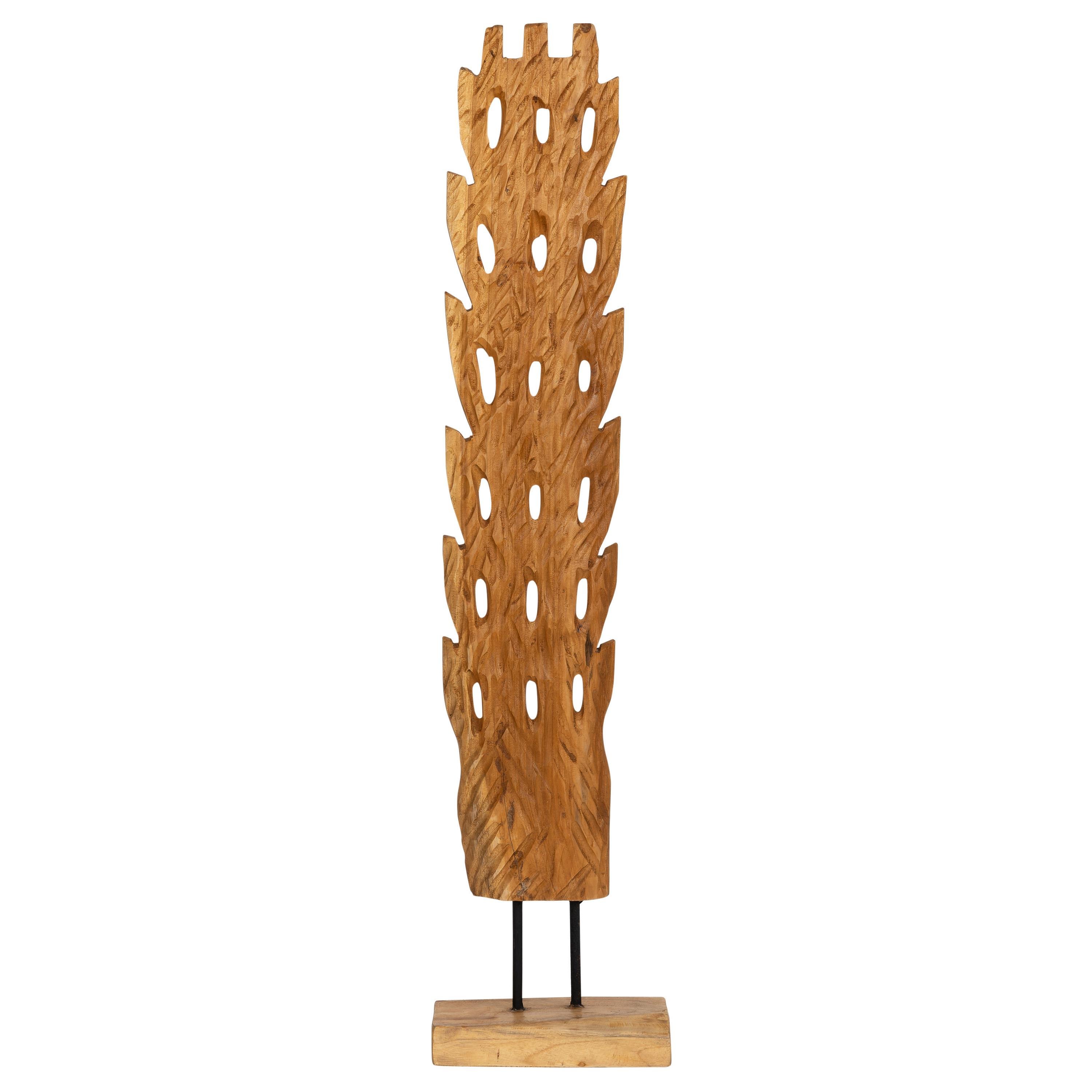 Ayaklı Dekoratif Aksesuar Teak Naturel 18 cm x 10 cm x 85 cm