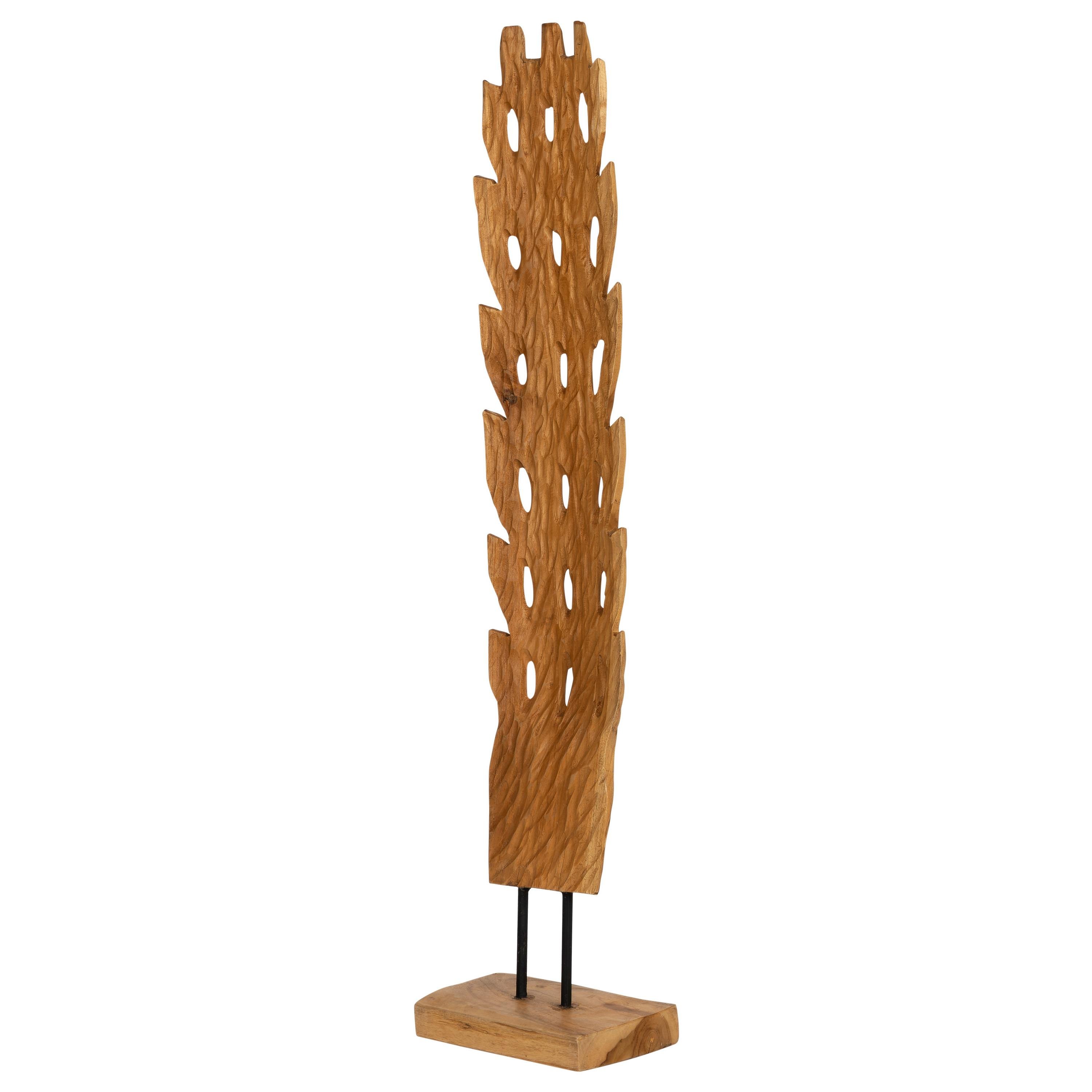 Ayaklı Dekoratif Aksesuar Teak Naturel 18 cm x 10 cm x 85 cm