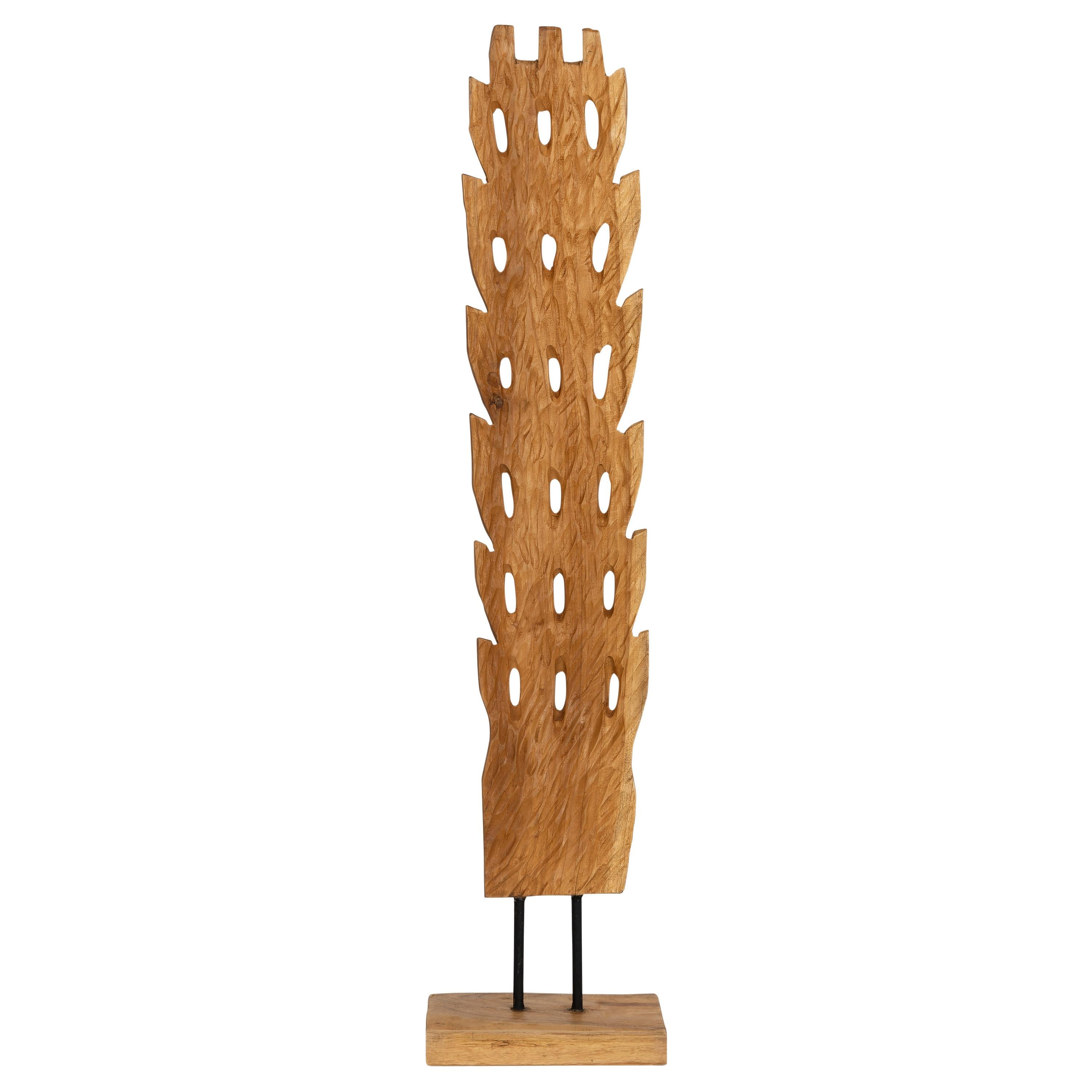 Ayaklı Dekoratif Aksesuar Teak Naturel 18 cm x 10 cm x 85 cm