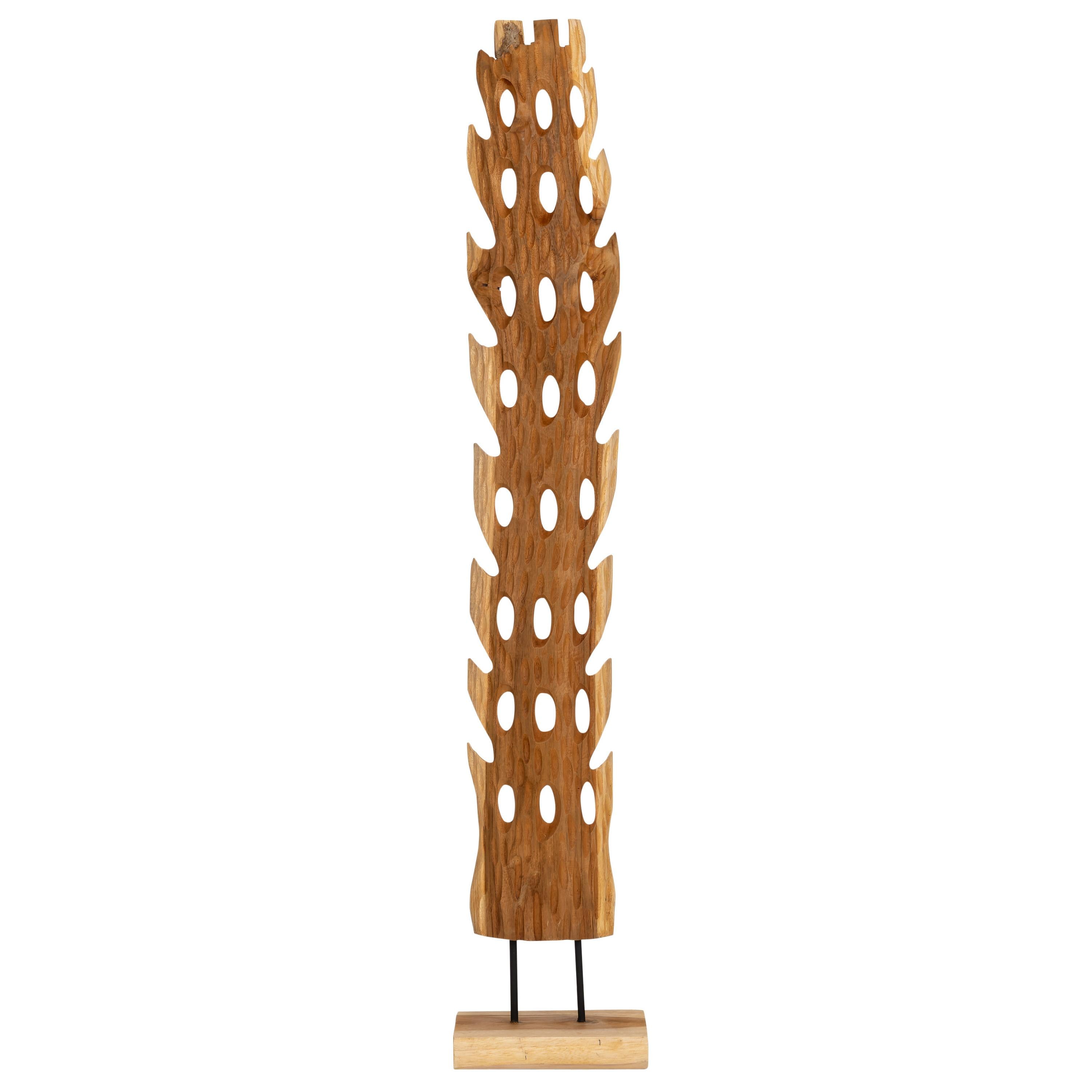 Ayaklı Dekoratif Aksesuar Teak Naturel 20 cm x 12 cm x103 cm