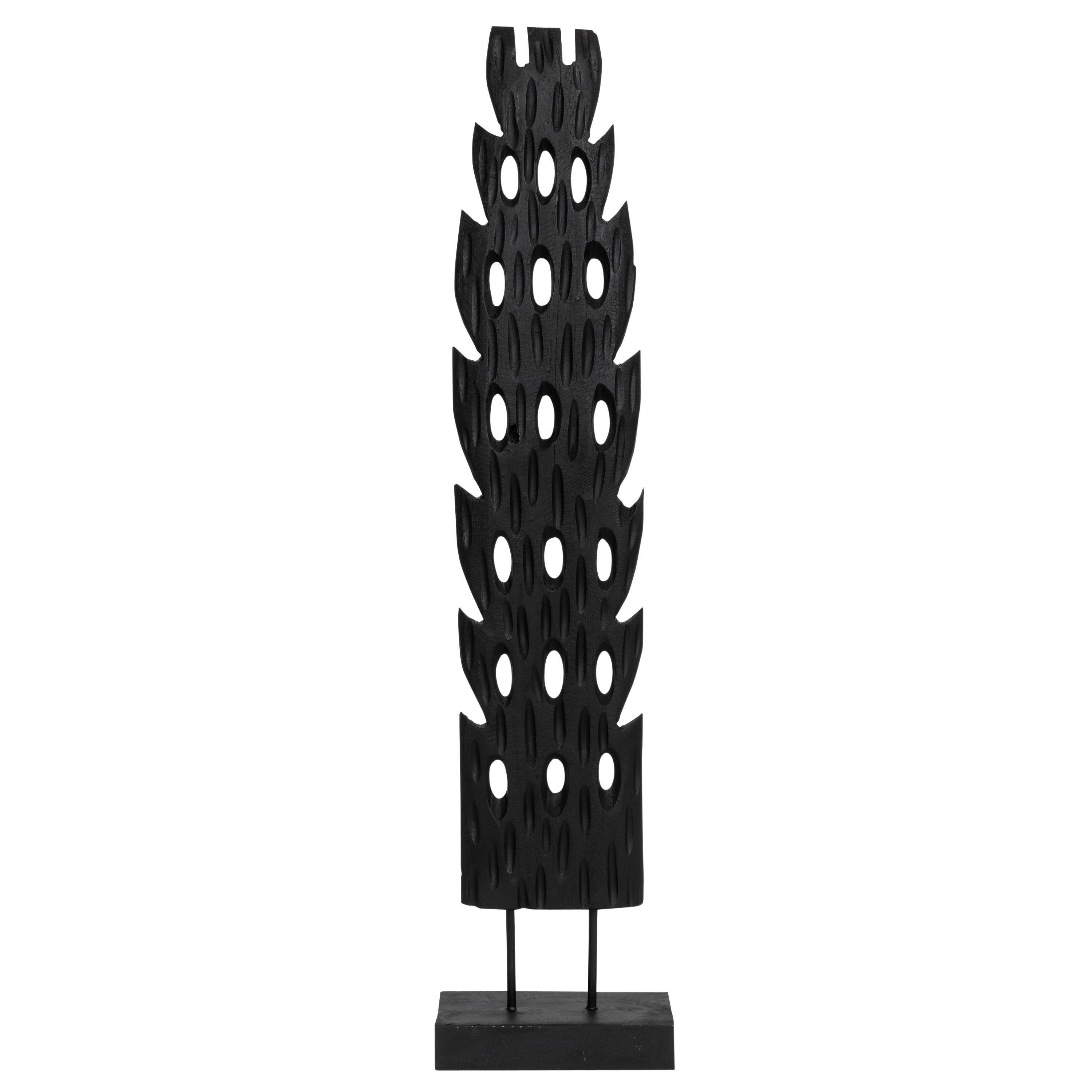 Ayaklı Dekoratif Aksesuar Teak Siyah 18 cm x 10 cm x85 cm