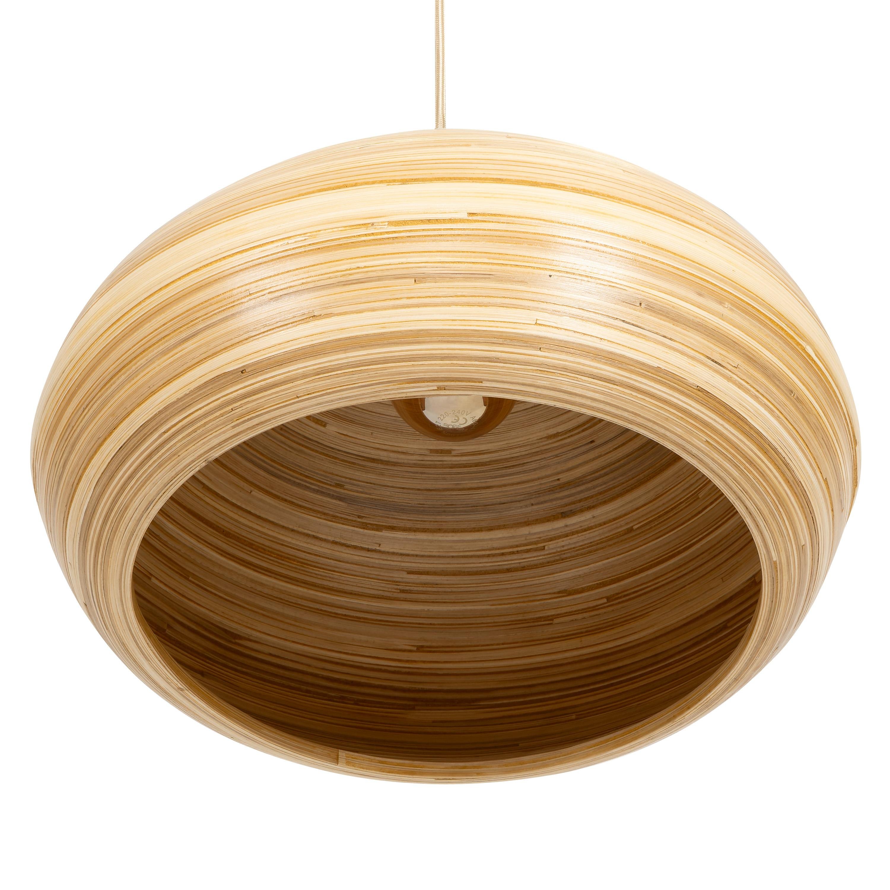 Bambu Tavan Aydınlatması Curve Form 35 cm x 35 cm x 25,5 cm