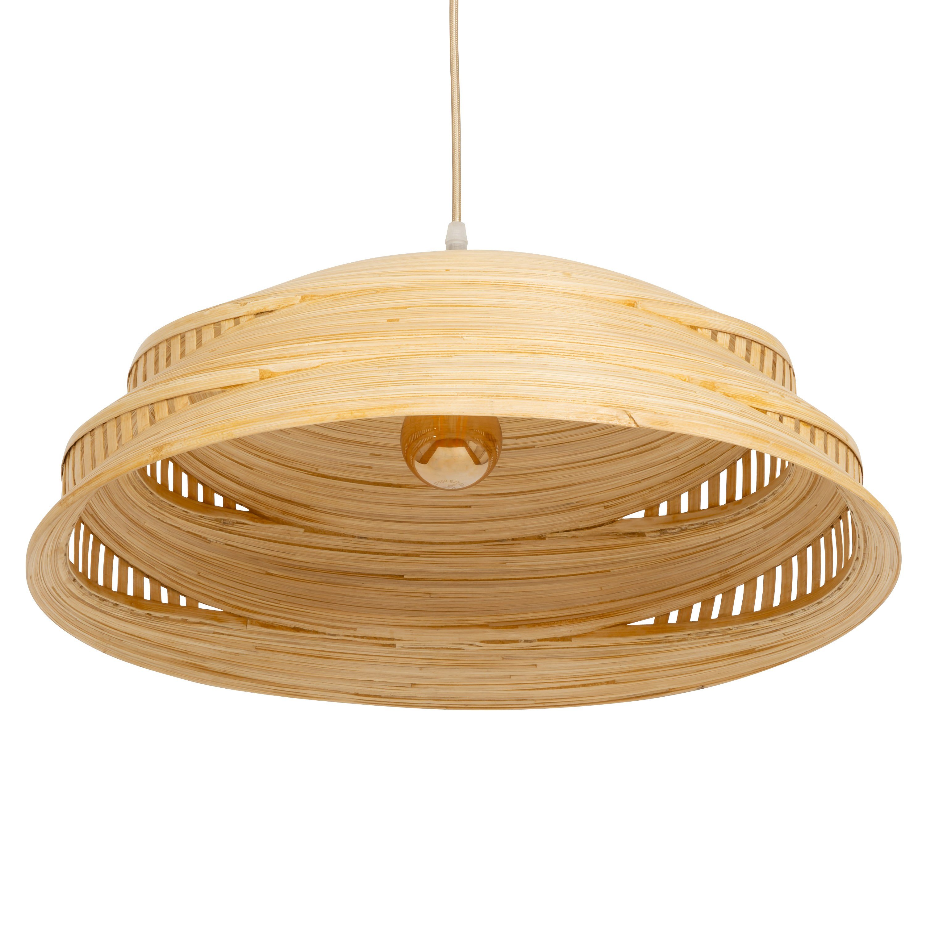 Bambu Tavan Aydınlatması Daire Form 50cm