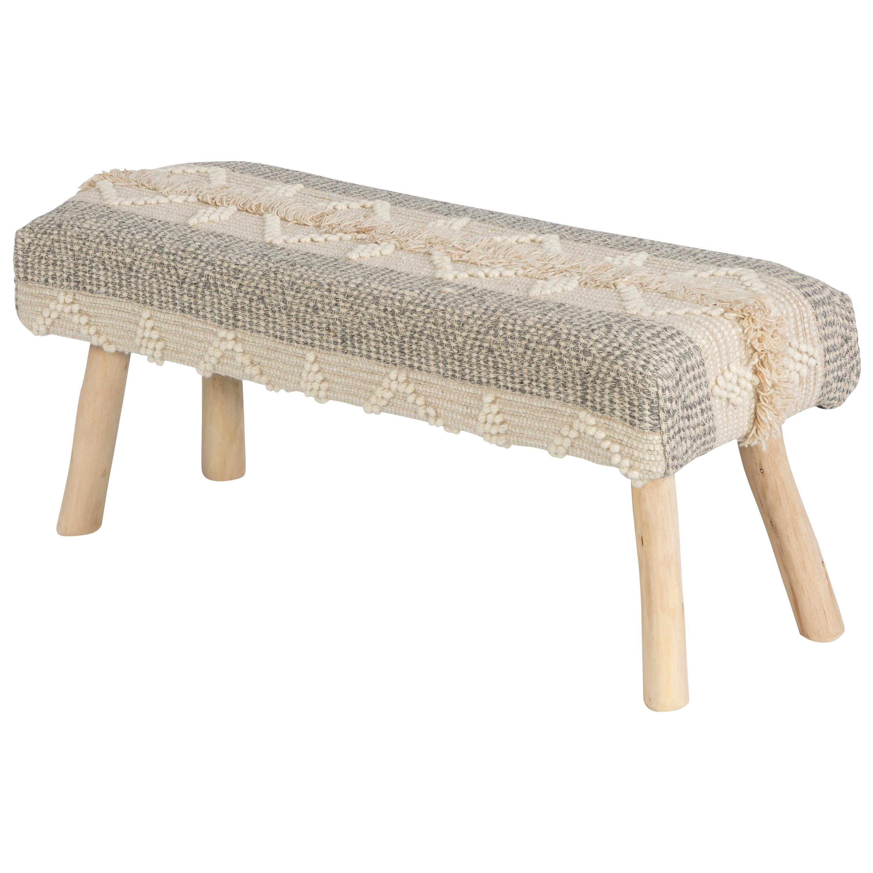 Bench  Fildişi / Gri 80 cm x 30 cm x 40 cm