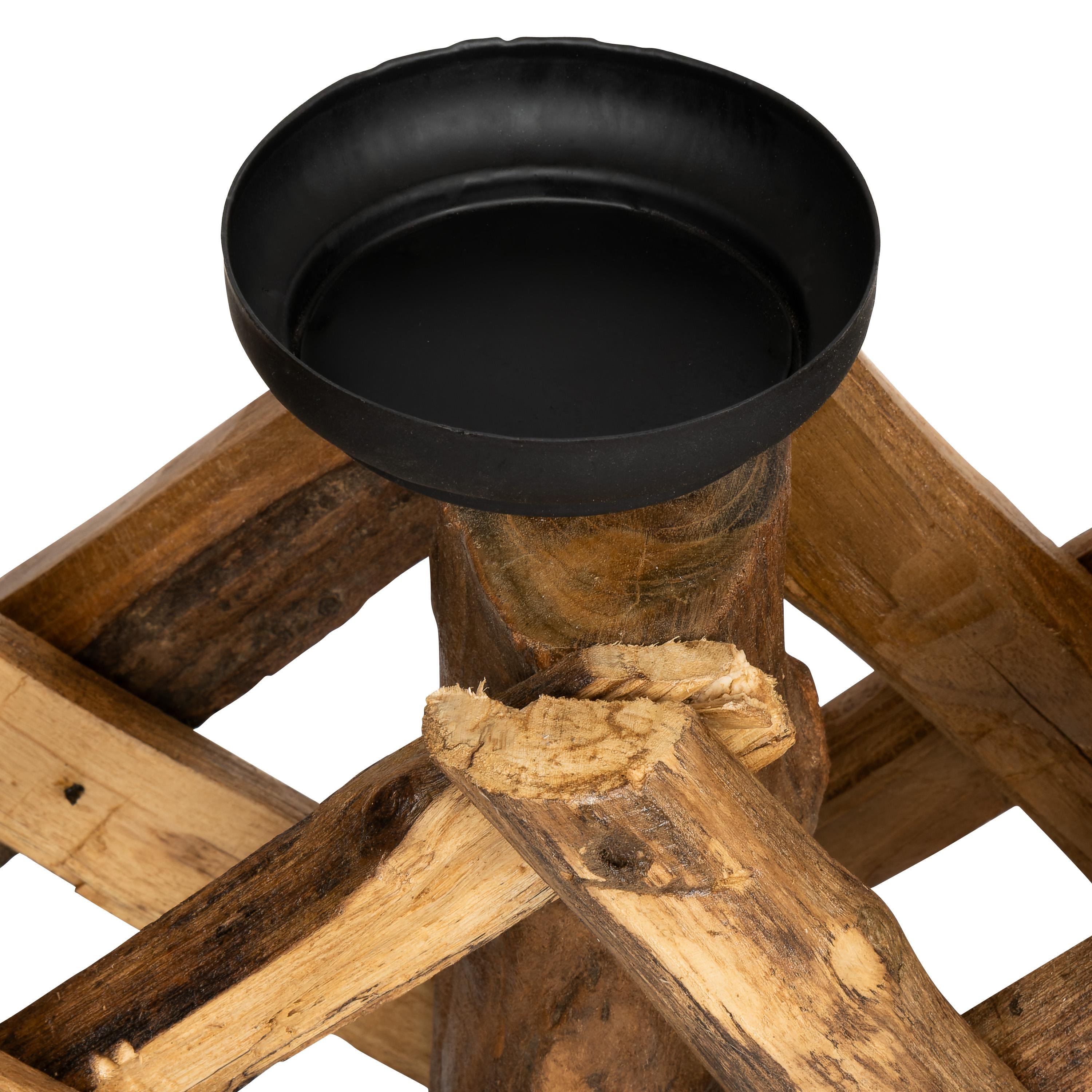 Dekoratif  6 lı  Mumluk Teak 72 cm x 20 cm x 20 cm