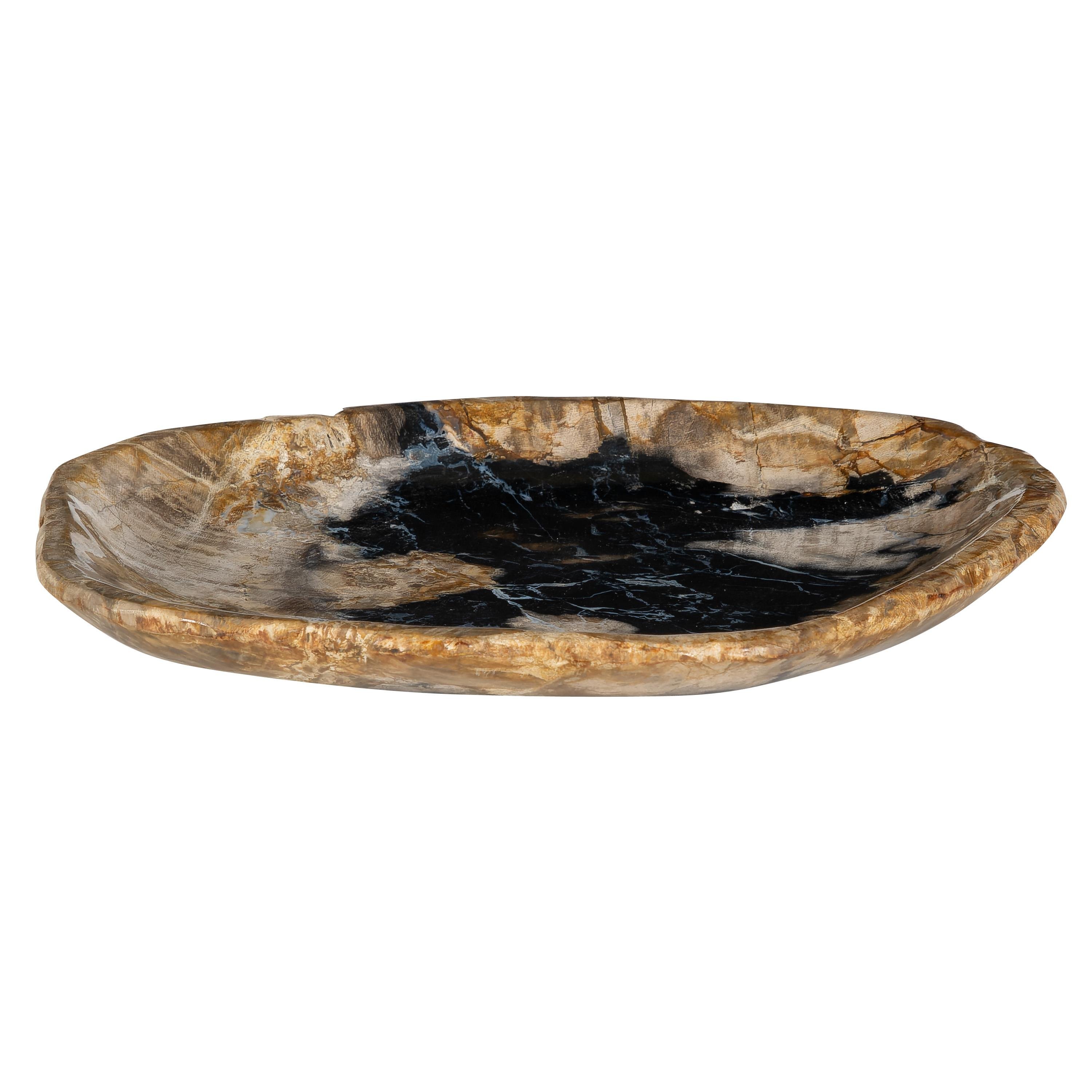 Dekoratif Bowl Fosil Ağaç -26 cm x 16 cm x 2 cm