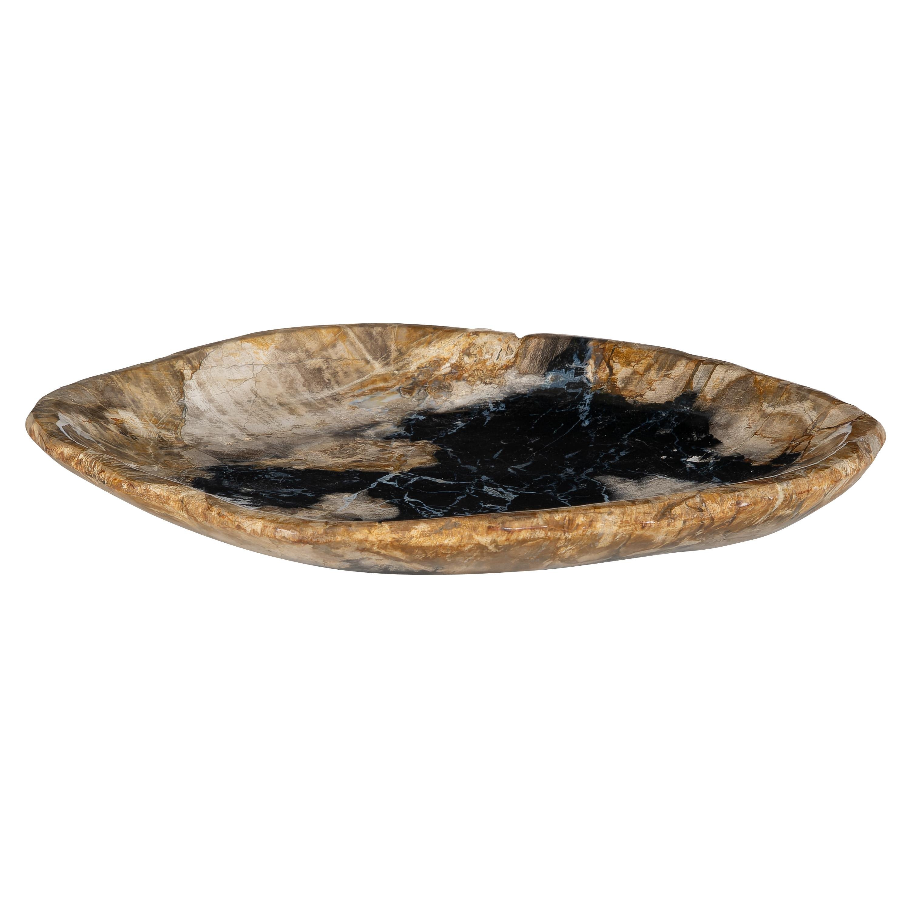 Dekoratif Bowl Fosil Ağaç -26 cm x 16 cm x 2 cm