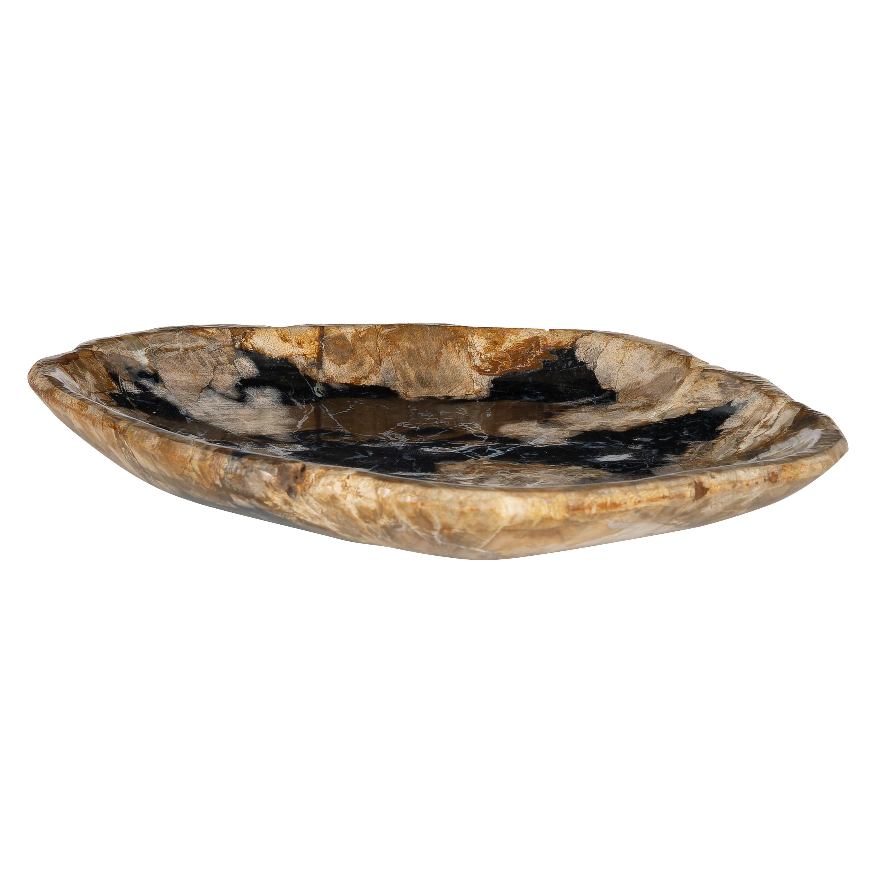 Dekoratif Bowl Fosil Ağaç -26 cm x 16 cm x 2 cm