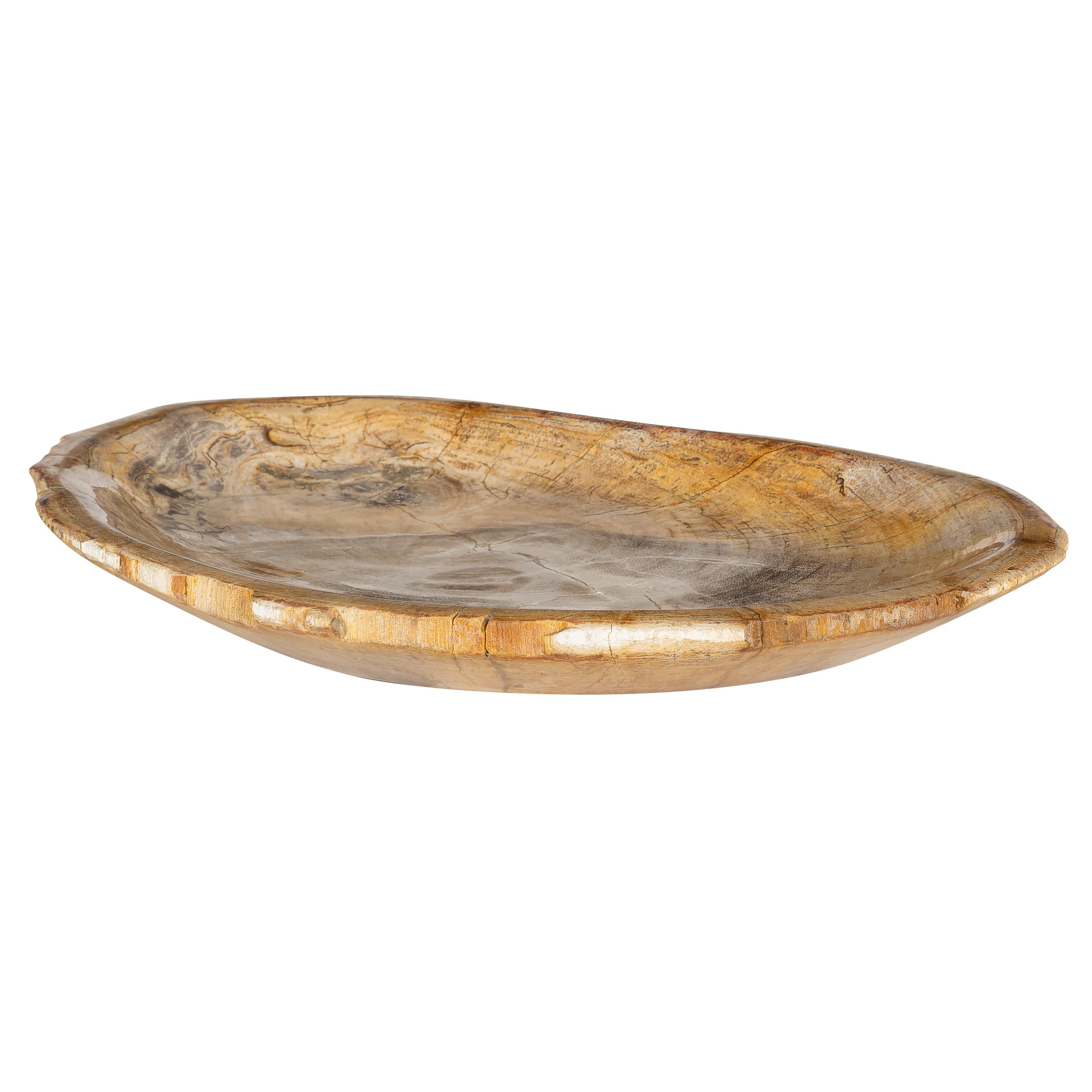 Dekoratif Bowl Fosil Ağaç -34 cm x 20 cm x 2 cm