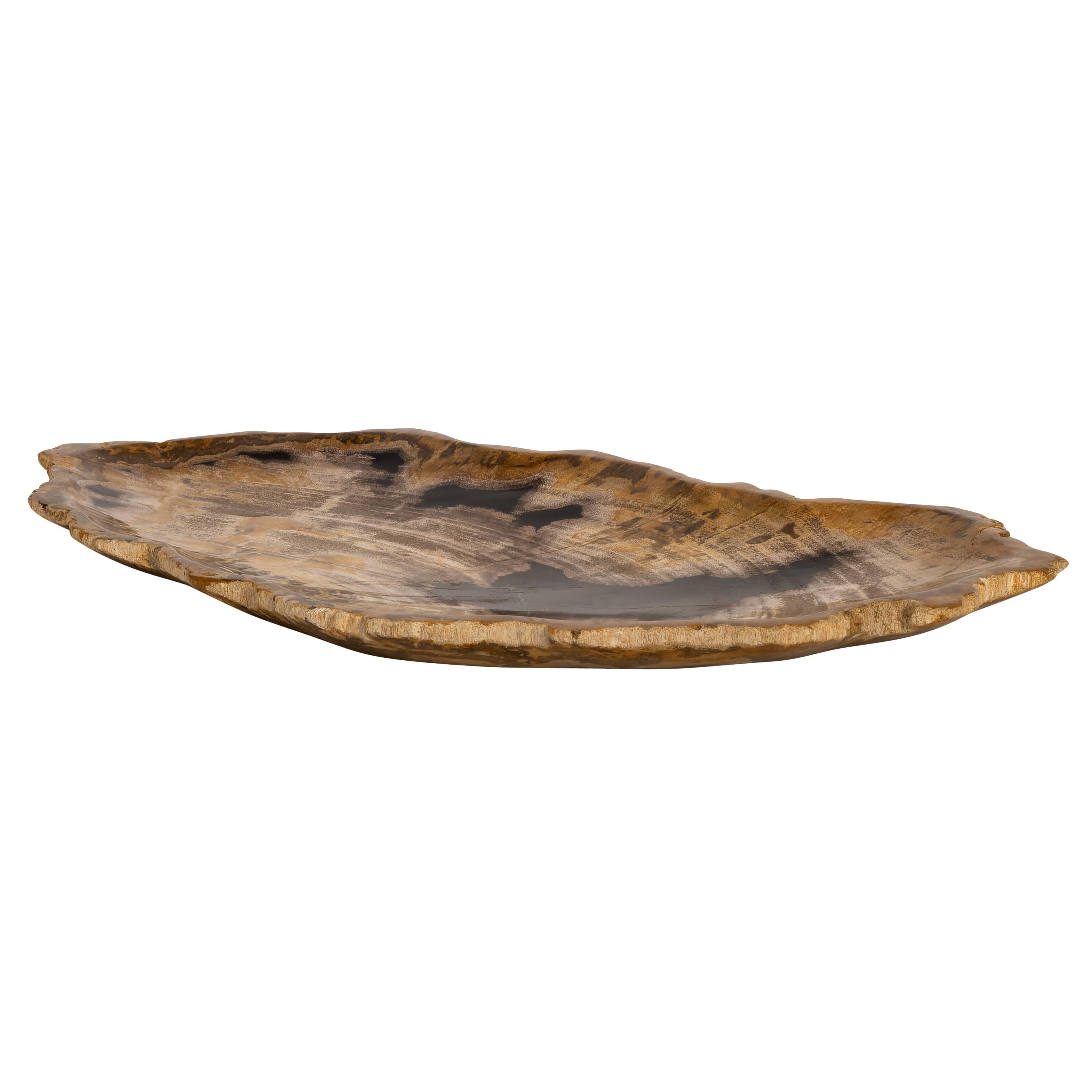 Dekoratif Bowl Fosil Ağaç -34 cm x 20 cm x 2 cm