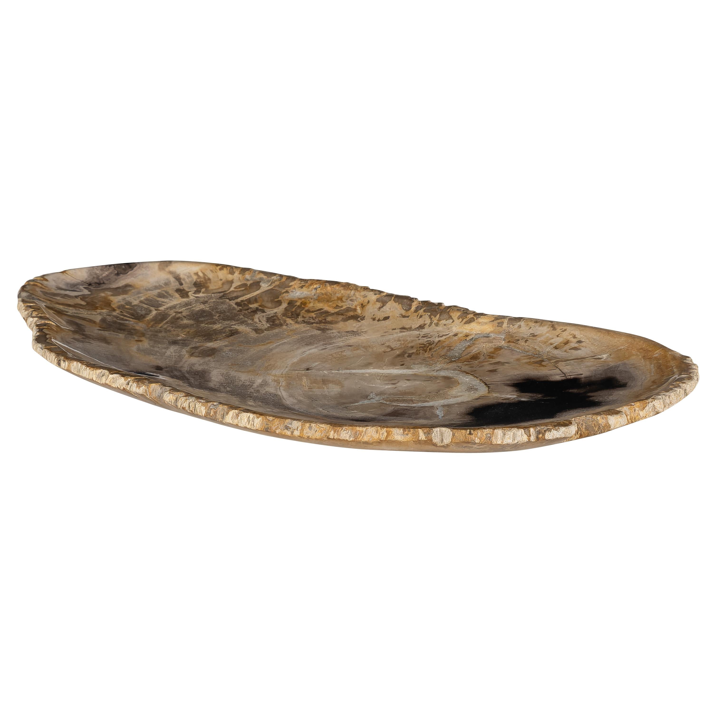 Dekoratif Bowl Fosil Ağaç -34 cm x 20 cm x 2 cm