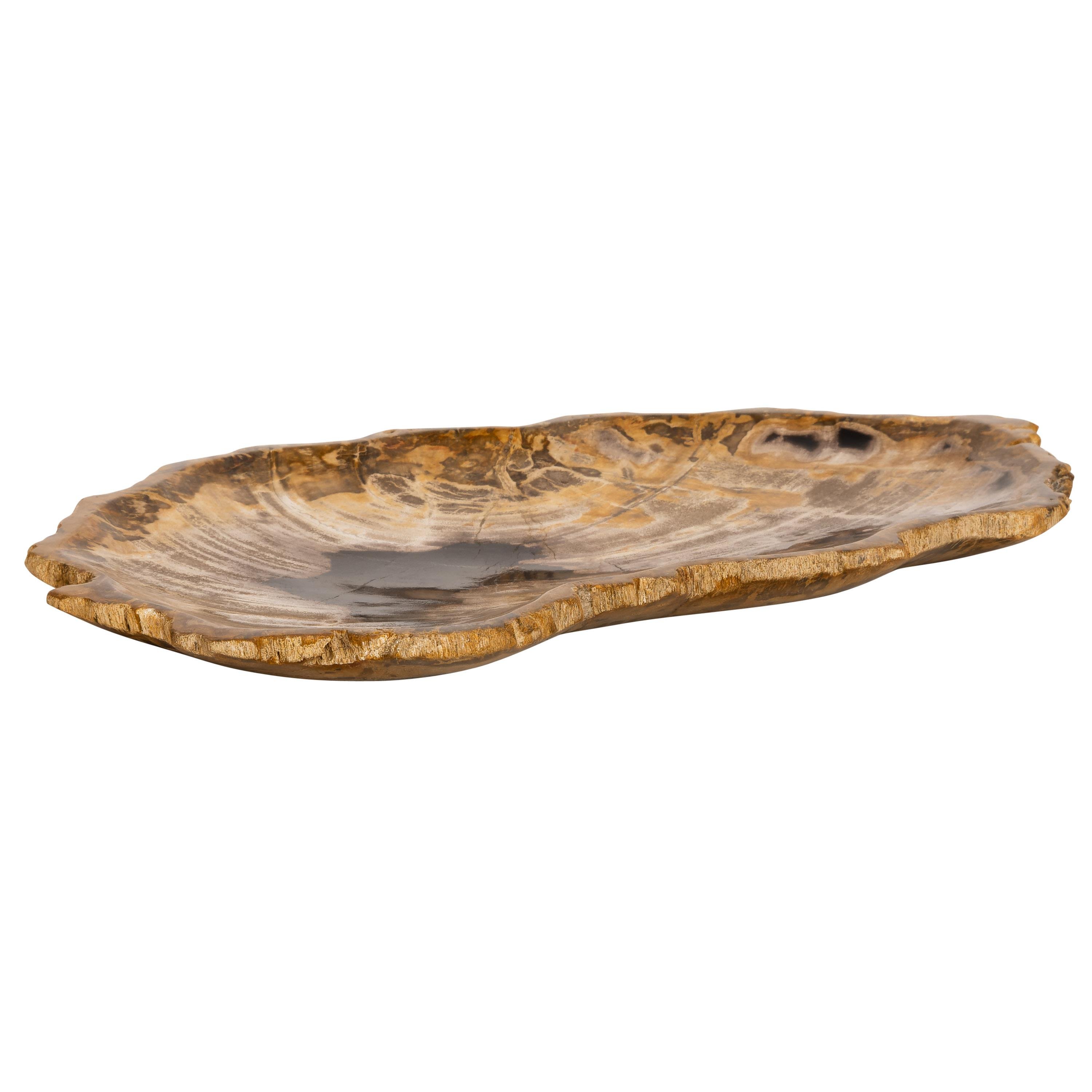 Dekoratif Bowl Fosil Ağaç -34 cm x 20 cm x 2 cm