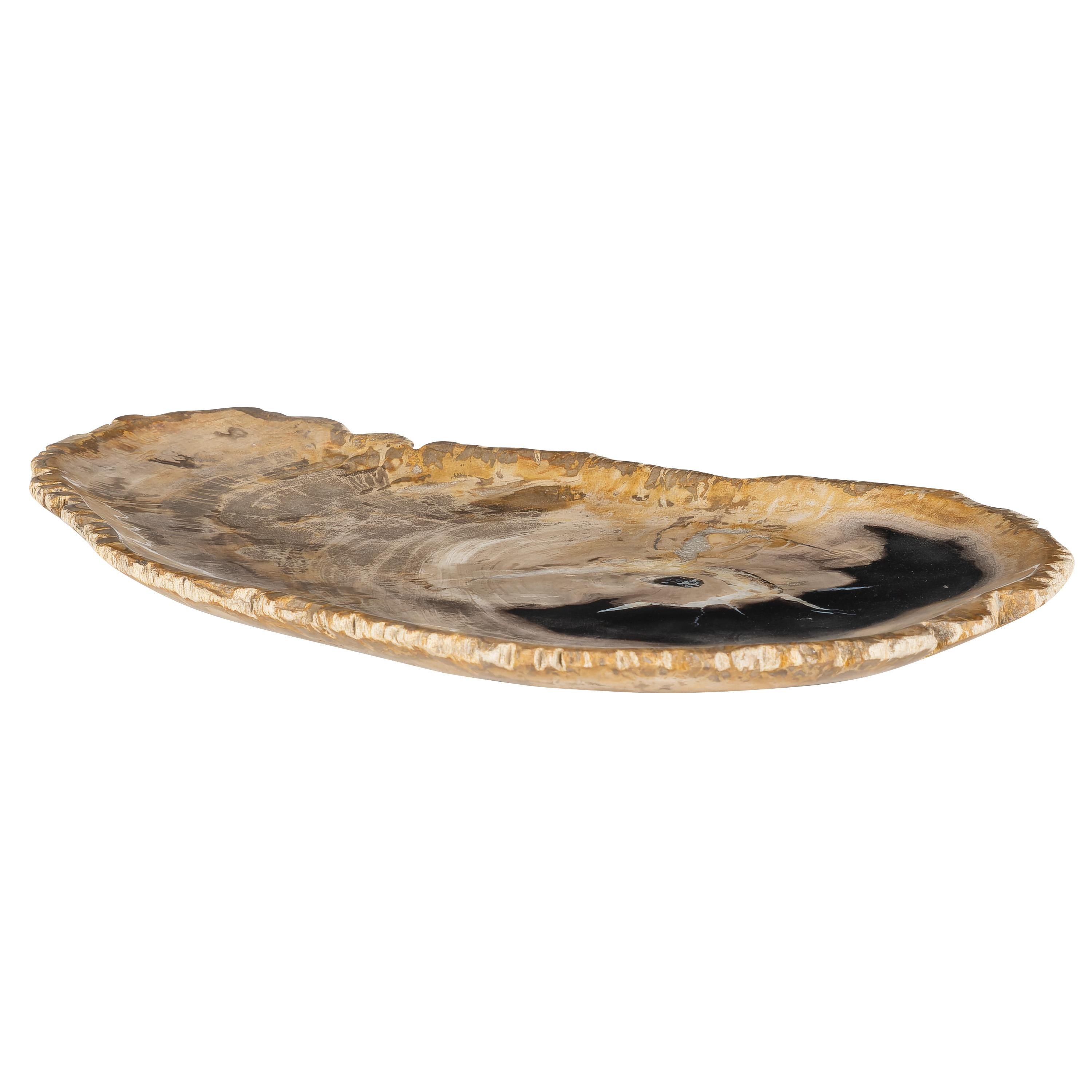 Dekoratif Bowl Fosil Ağaç -38 cm x 25 cm x 2 cm
