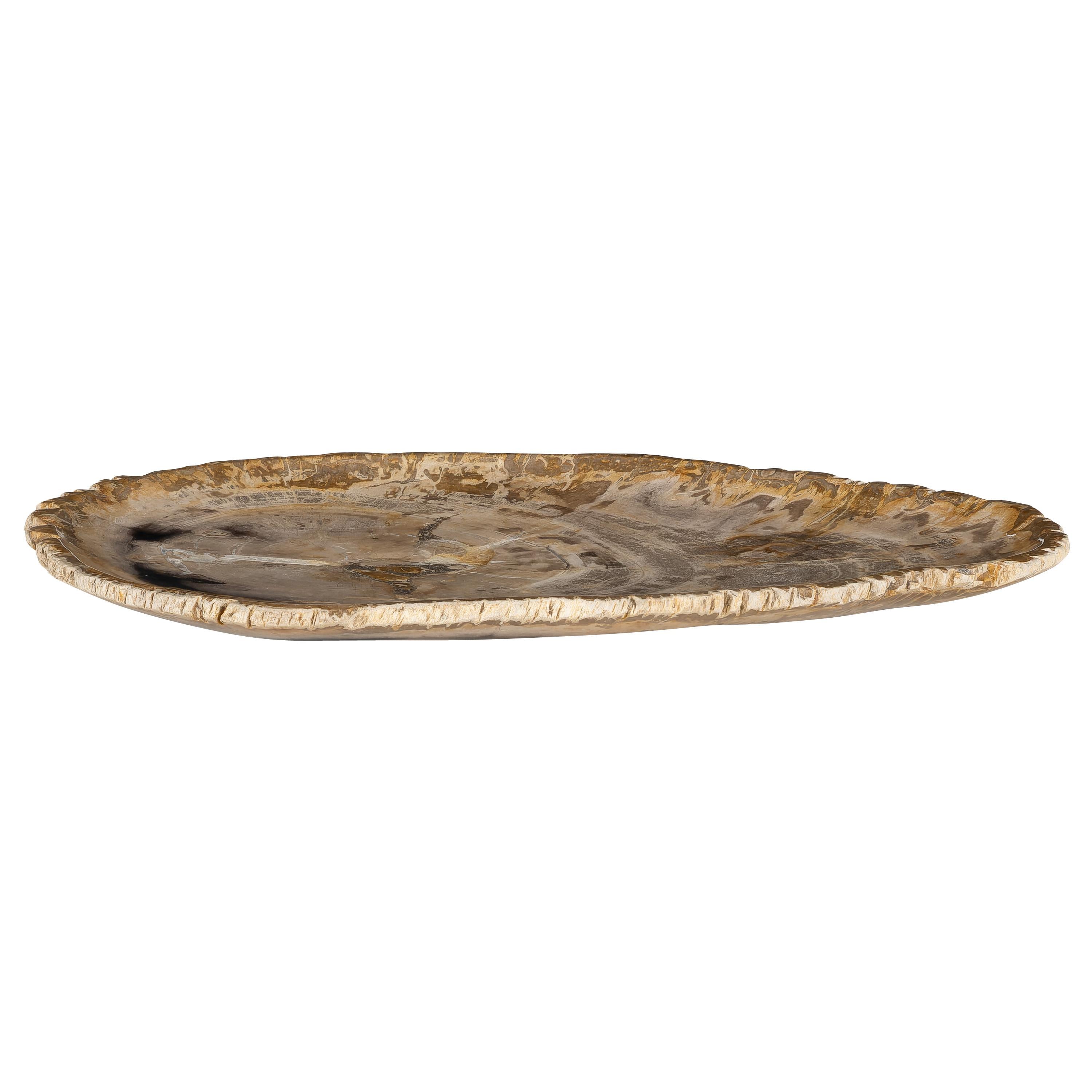 Dekoratif Bowl Fosil Ağaç -38 cm x 25 cm x 2 cm