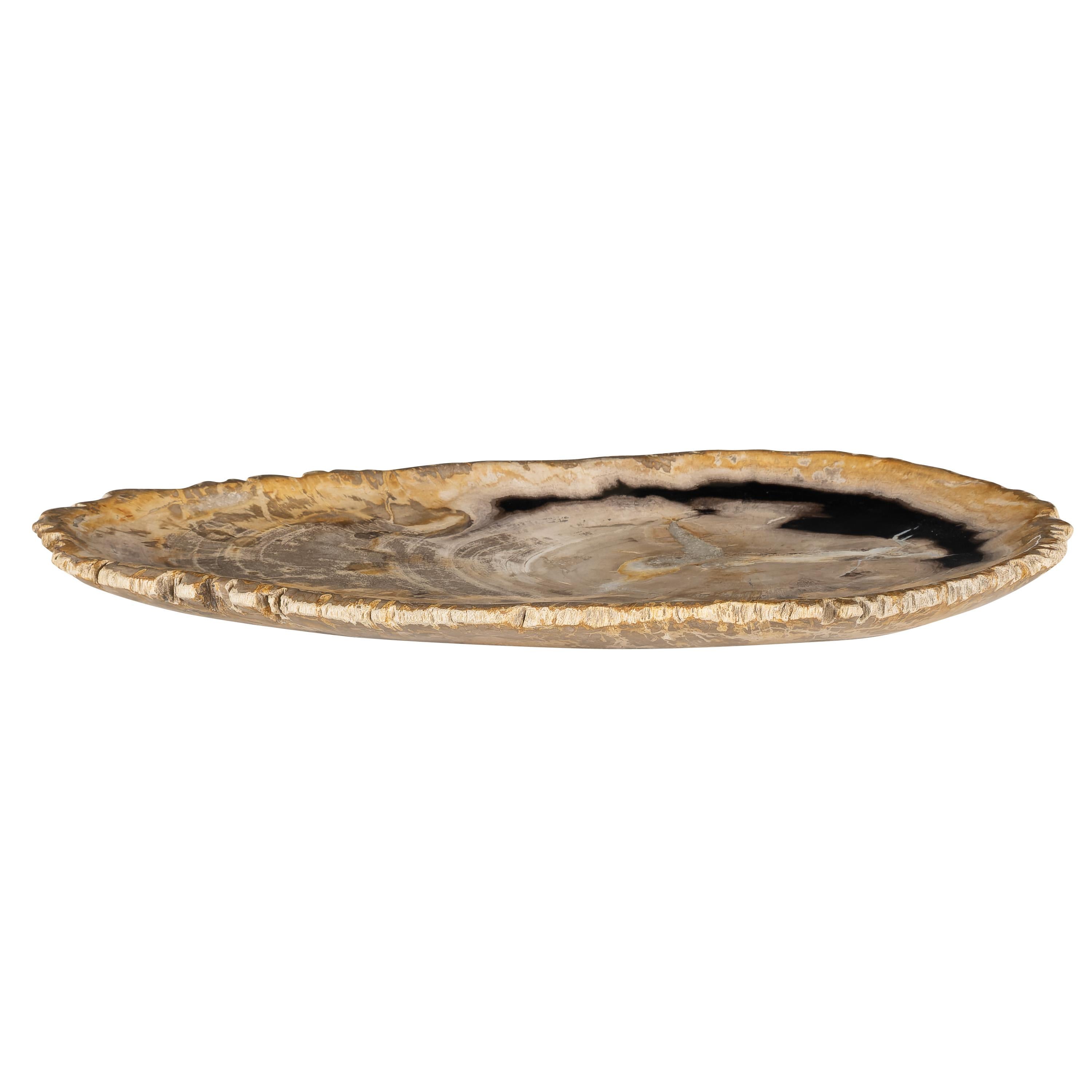 Dekoratif Bowl Fosil Ağaç -38 cm x 25 cm x 2 cm