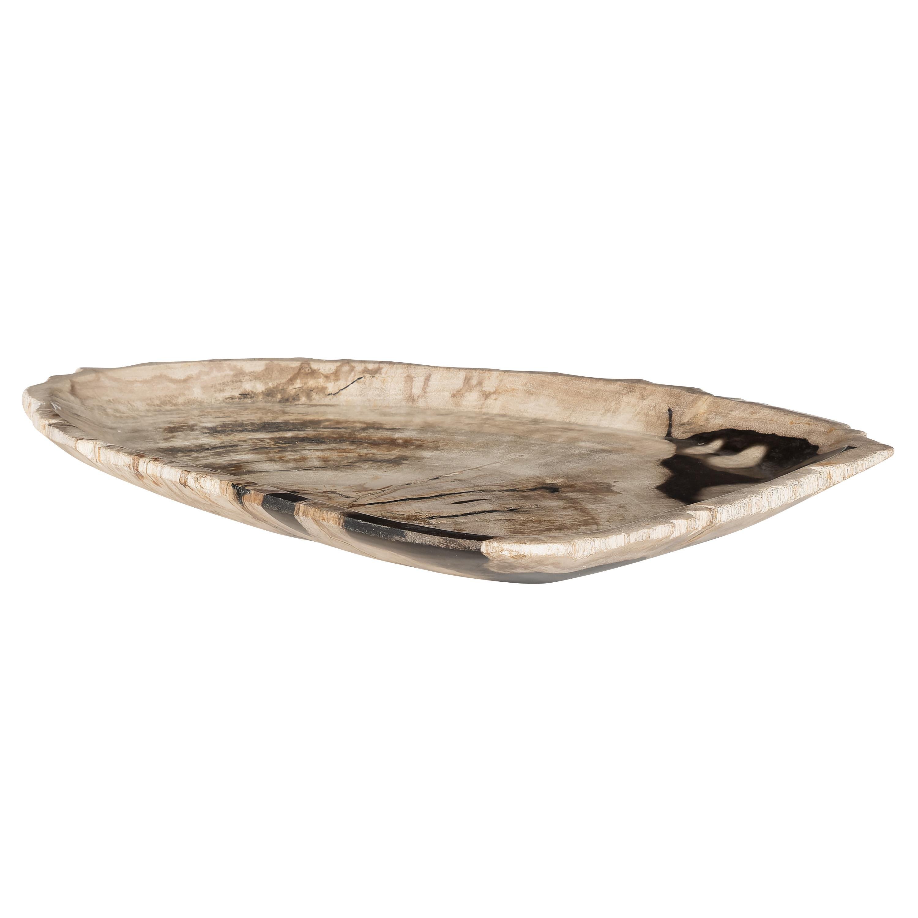 Dekoratif Bowl Fosil Ağaç -40 cm x 28 cm  x3 cm