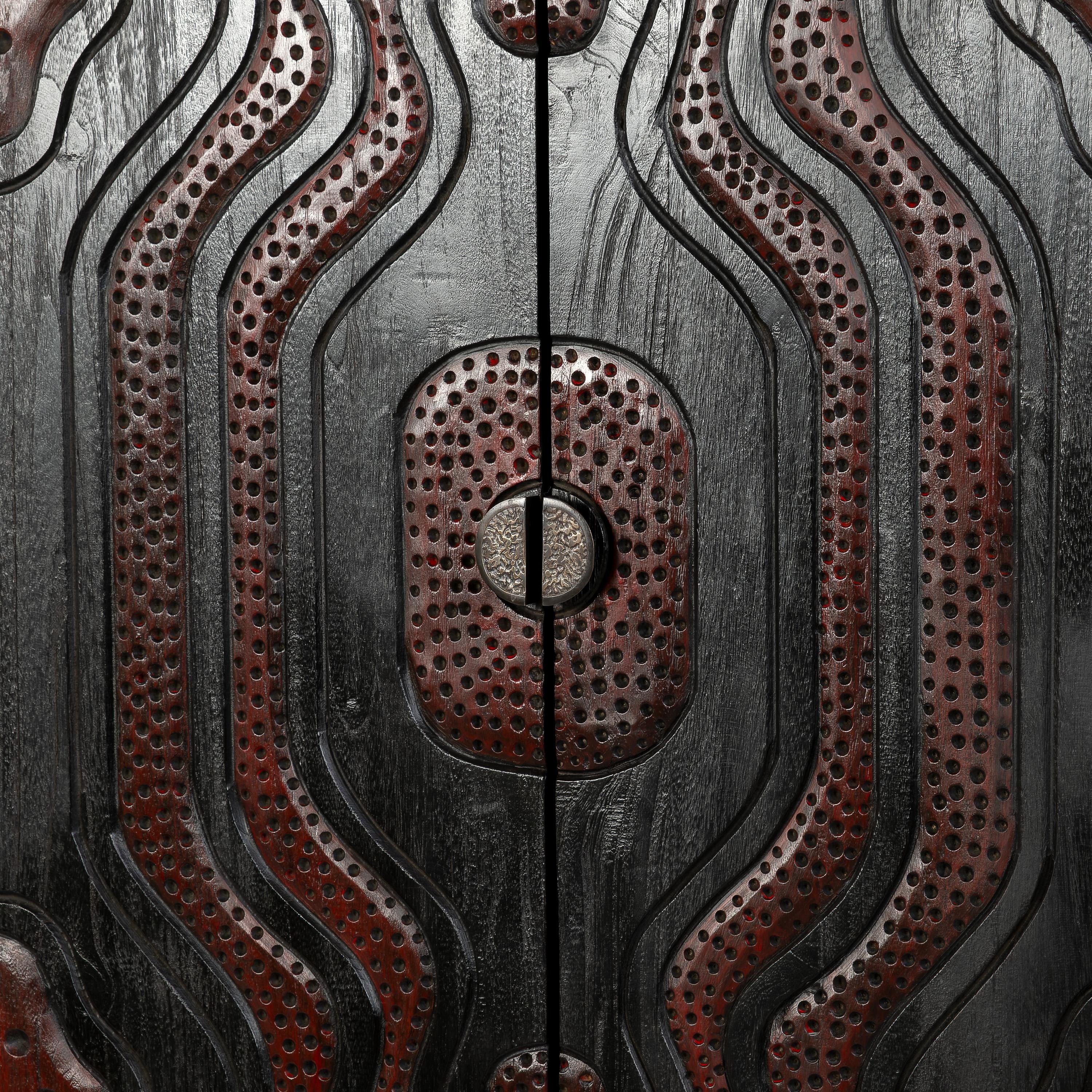 Dekoratif Dolap Ahşap Oymalı 2 kapılı 110 cm x 40 cm x 160 cm