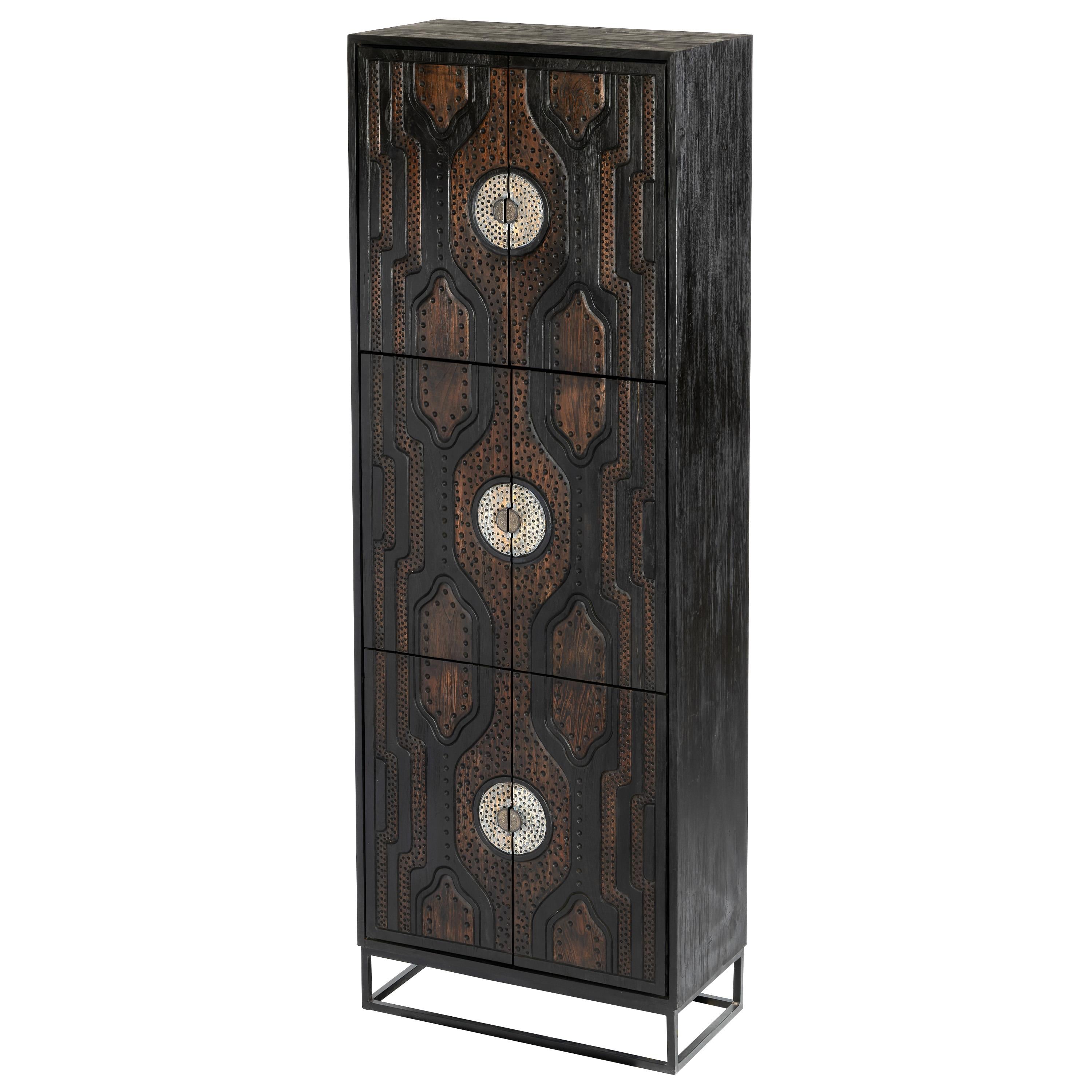 Dekoratif Dolap Ahşap Oymalı 6 kapaklı 80 cm x 40 cm x 235 cm