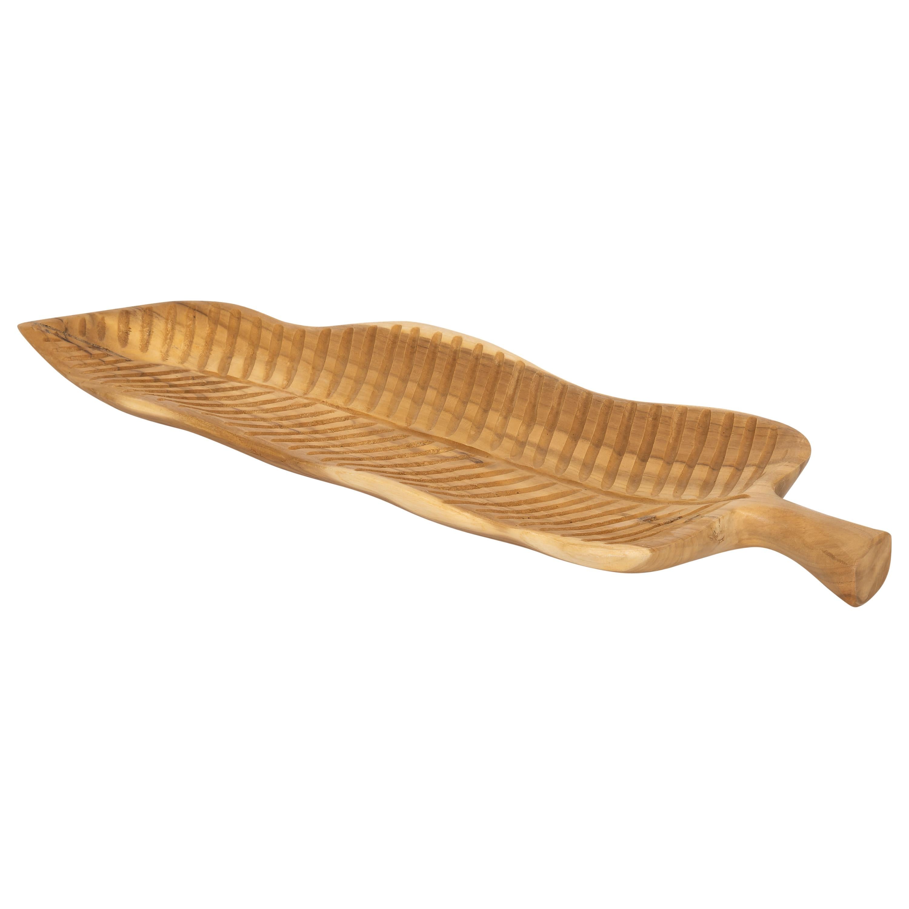 Dekoratif Gondol Leaf Teak Naturel 63 cm x 20 cm x 5 cm