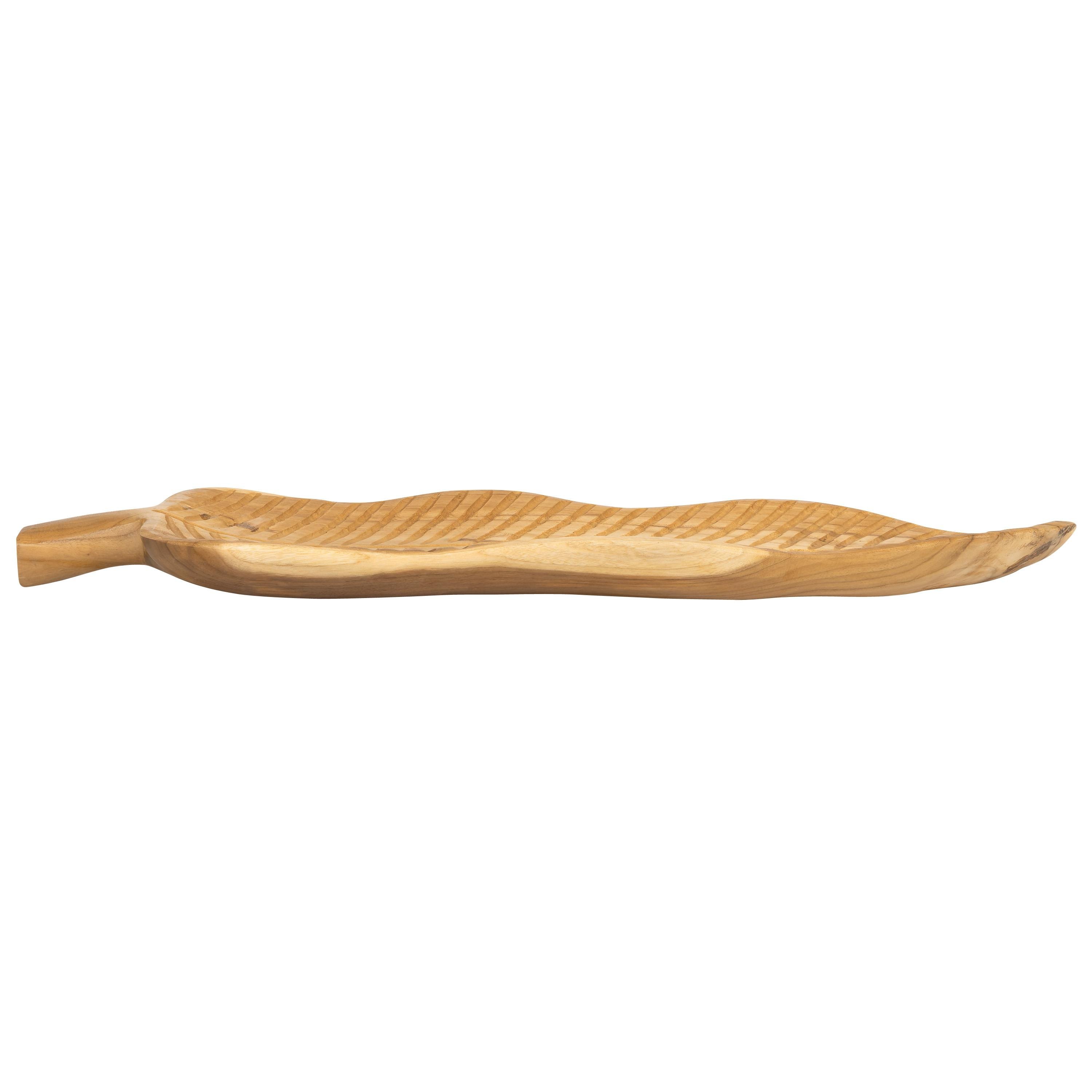 Dekoratif Gondol Leaf Teak Naturel 63 cm x 20 cm x 5 cm