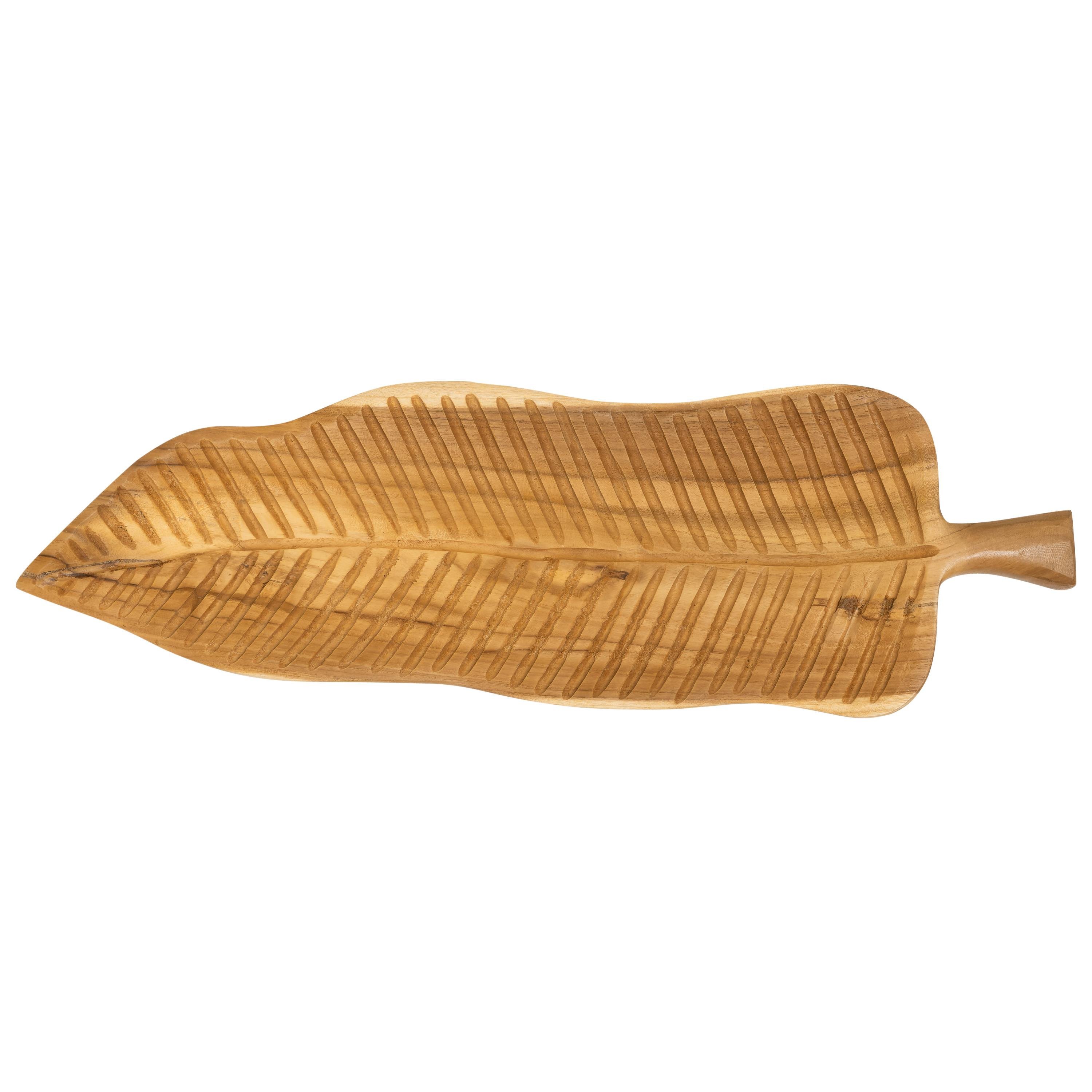 Dekoratif Gondol Leaf Teak Naturel 63 cm x 20 cm x 5 cm