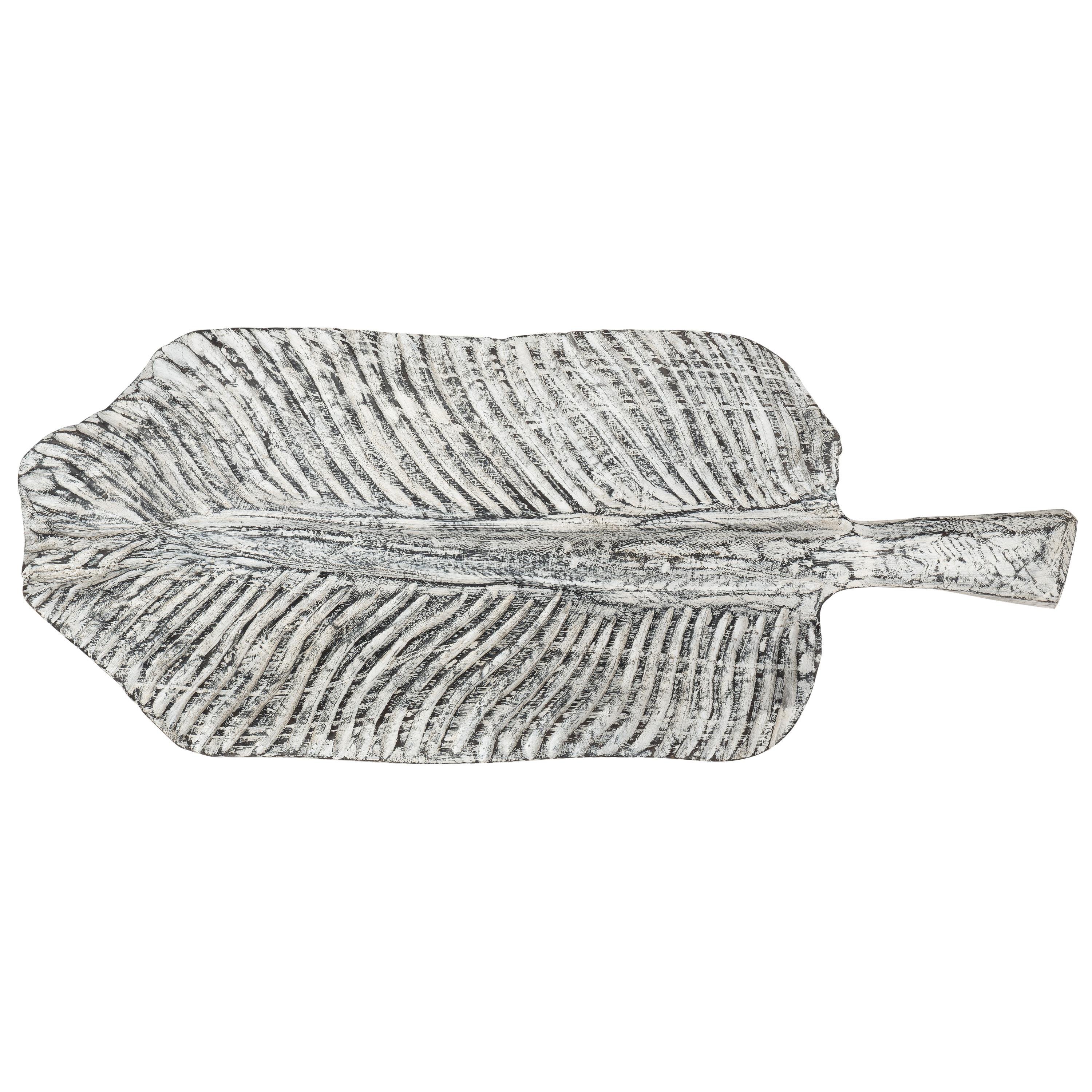 Dekoratif Gondol Leaf Teak Siyah Ağırtılmış 65/63 cm x 28 cm x 10 cm