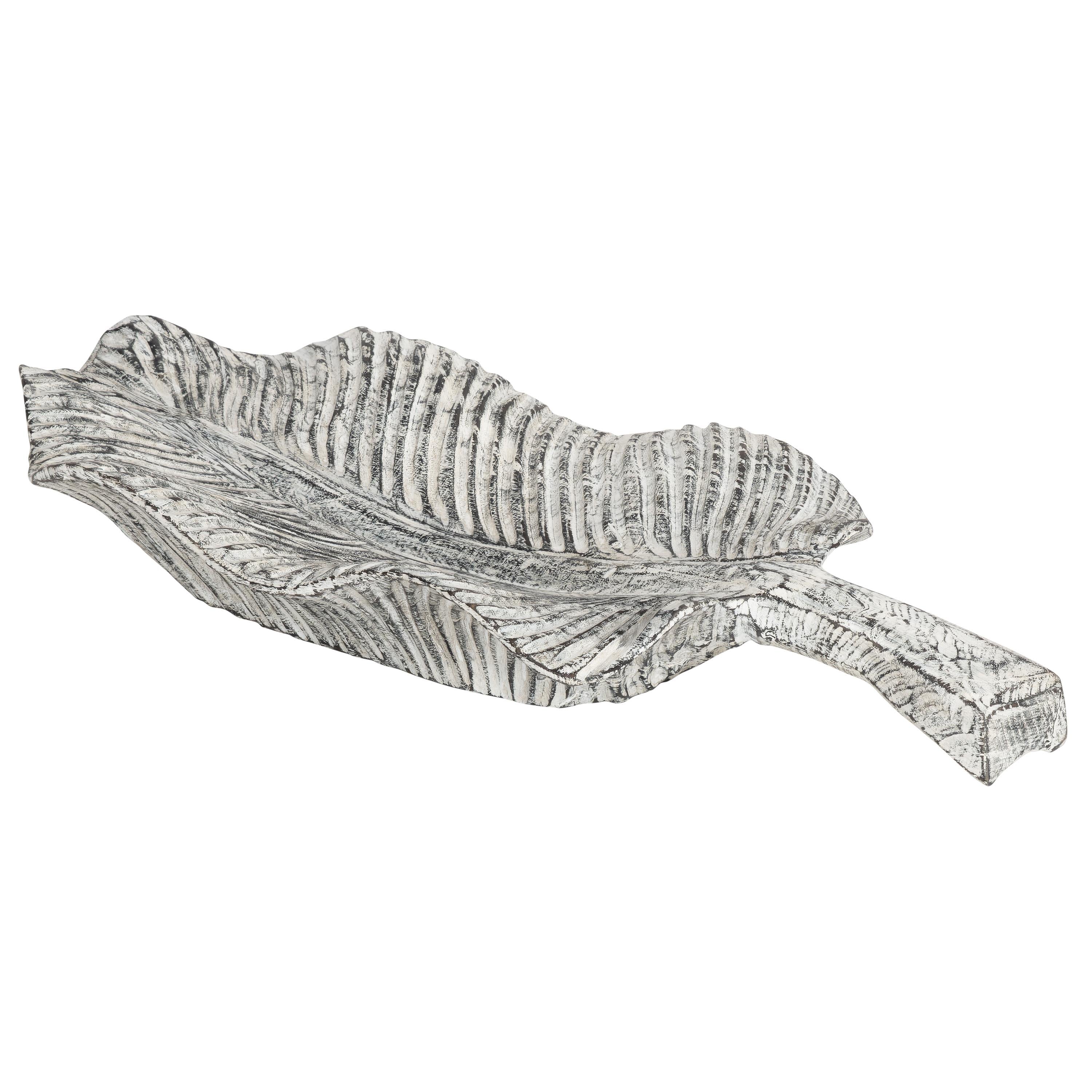Dekoratif Gondol Leaf Teak Siyah Ağırtılmış 65/63 cm x 28 cm x 10 cm