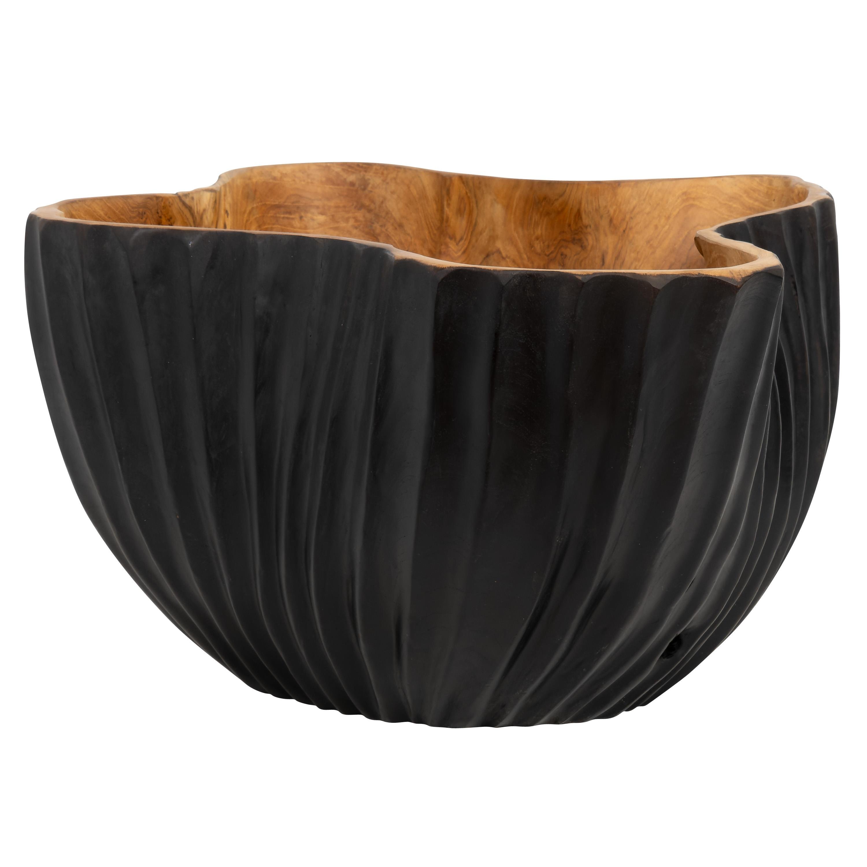 Dekoratif Gondol Lotus Yakma Siyah Teak  45 cm x 45 cm x 20 cm