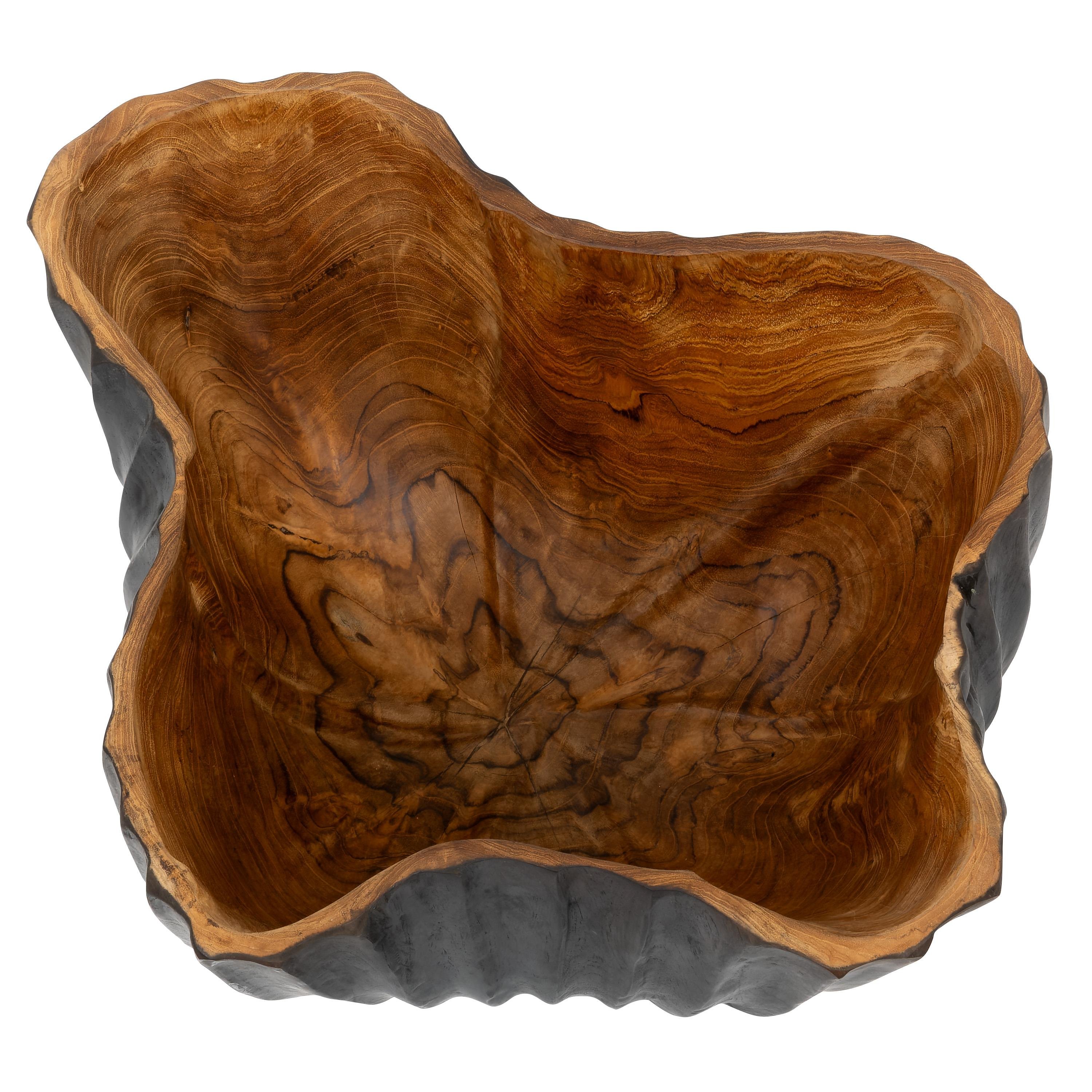 Dekoratif Gondol Lotus Yakma Siyah Teak  45 cm x 45 cm x 20 cm