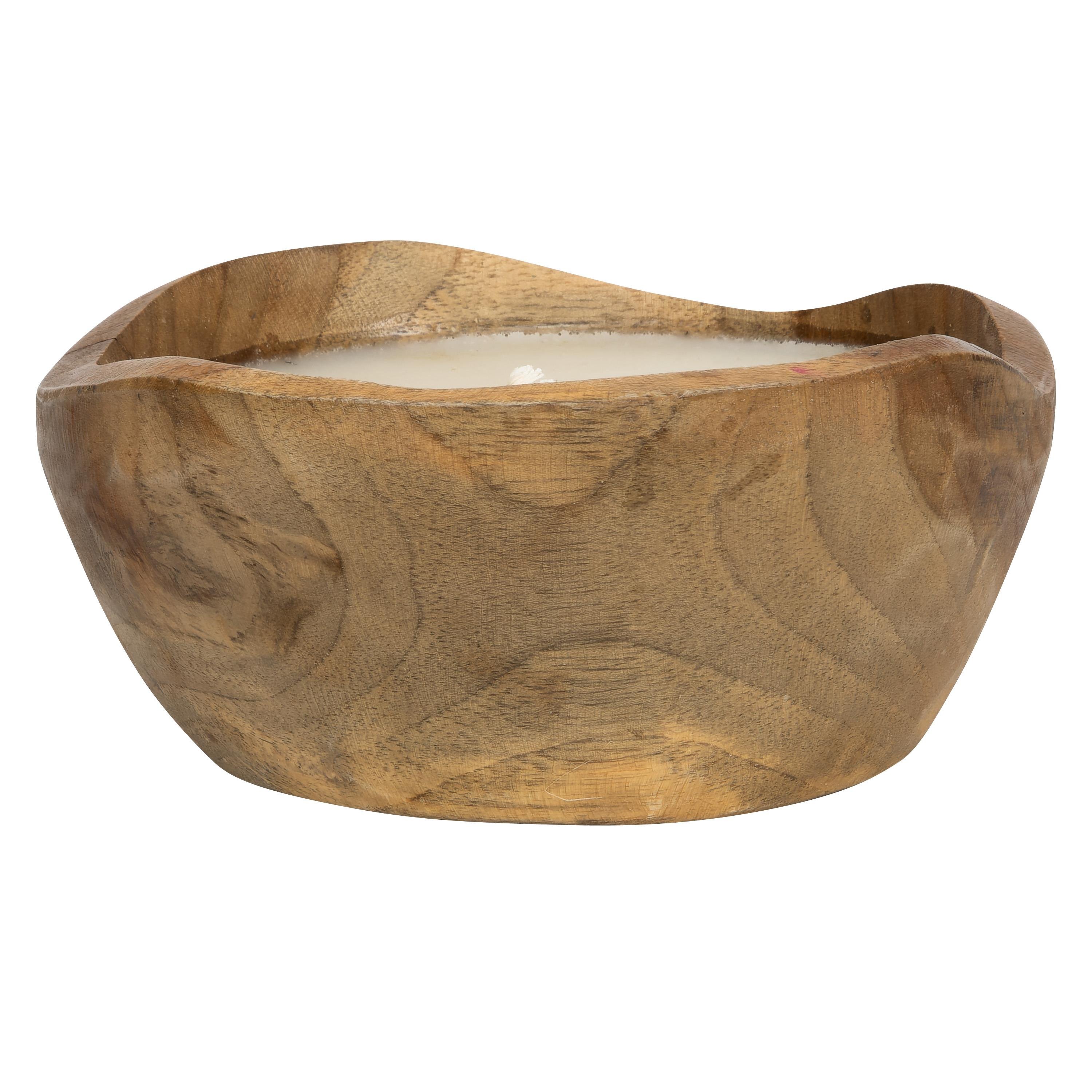 Dekoratif Mum Teak Oymalı Yuvarlak Form 16 cm x 16 cm x 5 cm