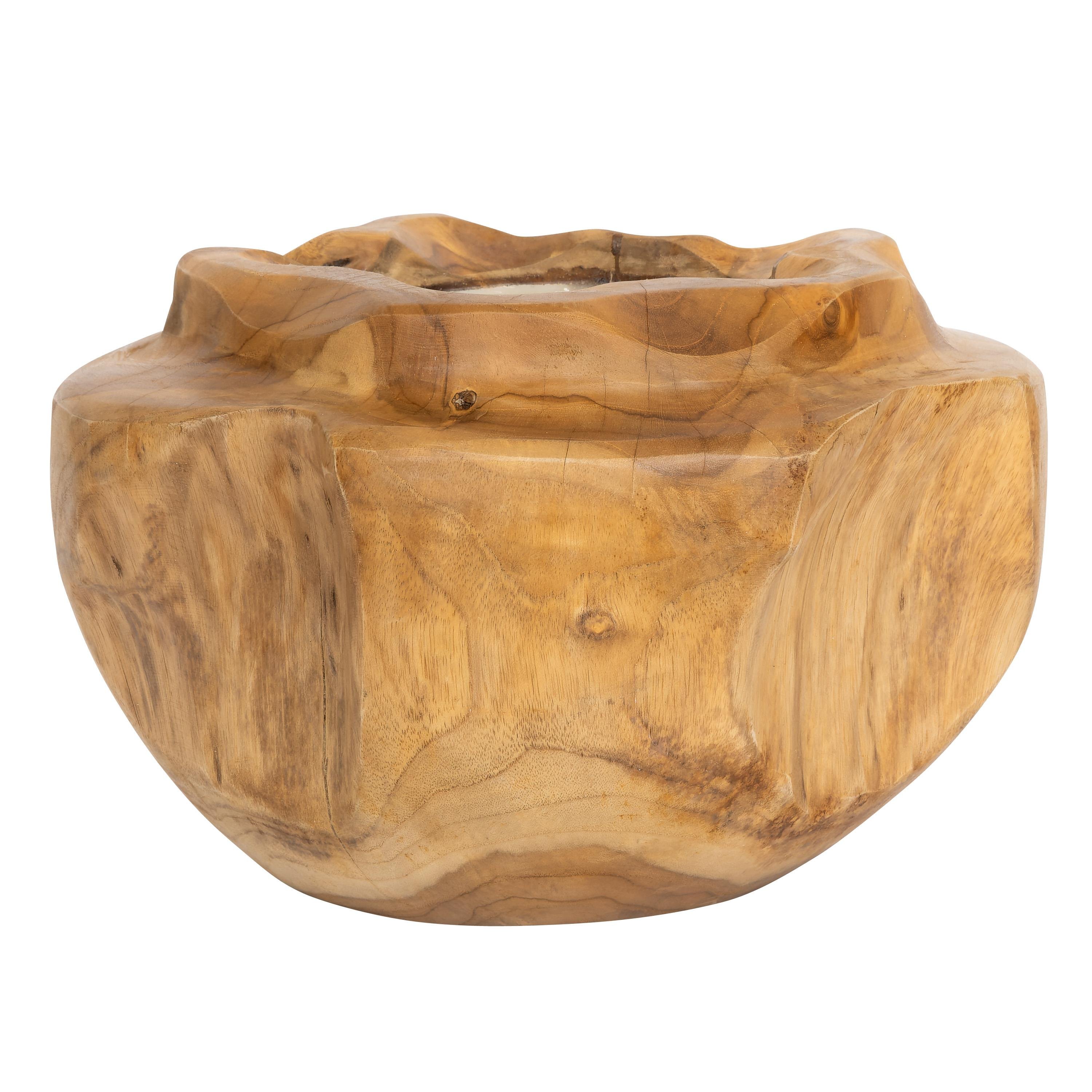Dekoratif Mum Teak Saksı Formu 30 cm x 30 cm x 18 cm