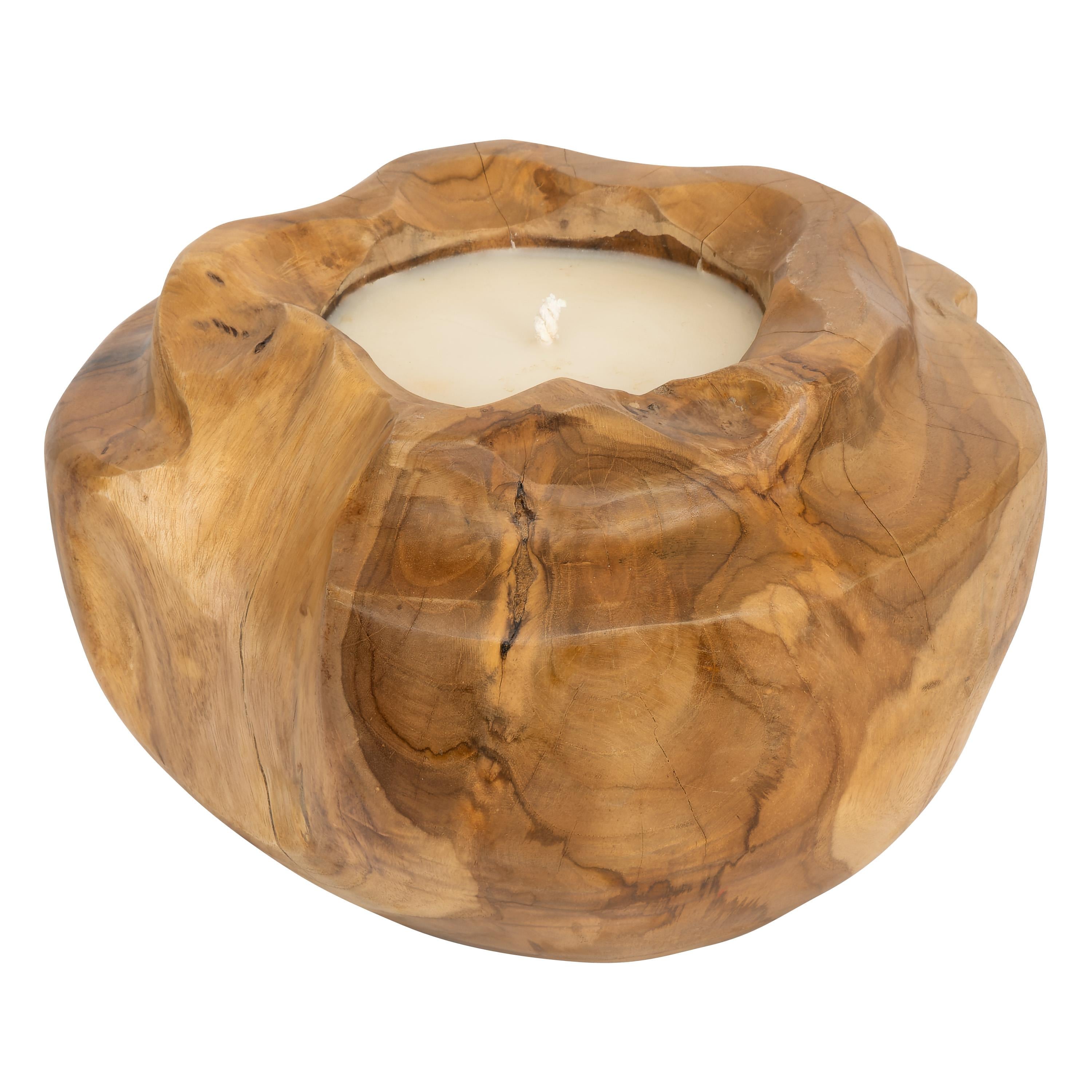 Dekoratif Mum Teak Saksı Formu 30 cm x 30 cm x 18 cm