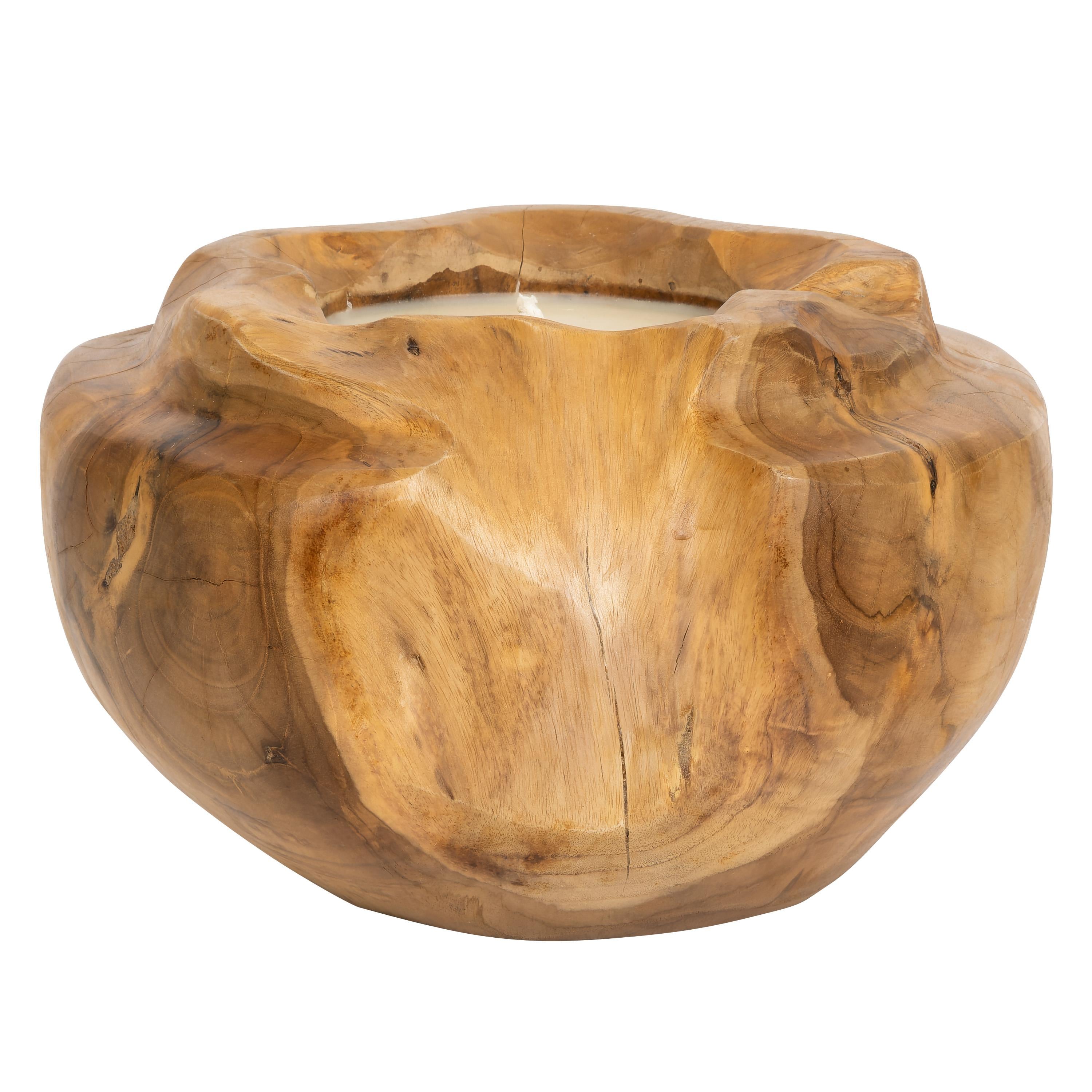 Dekoratif Mum Teak Saksı Formu 30 cm x 30 cm x 18 cm