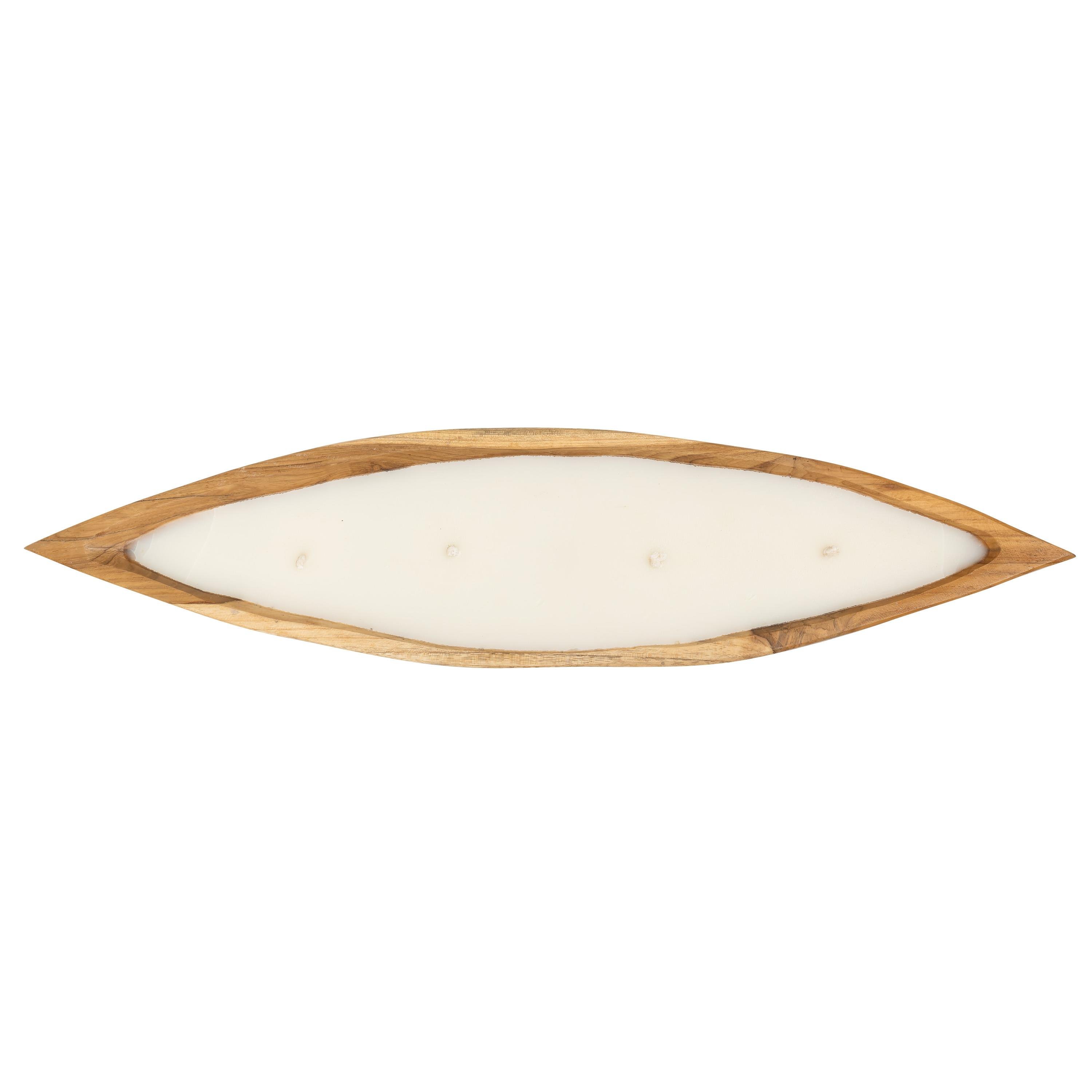 Dekoratif Mum Teak Tekne Formu L  65 cm x 16 cm x 8 cm