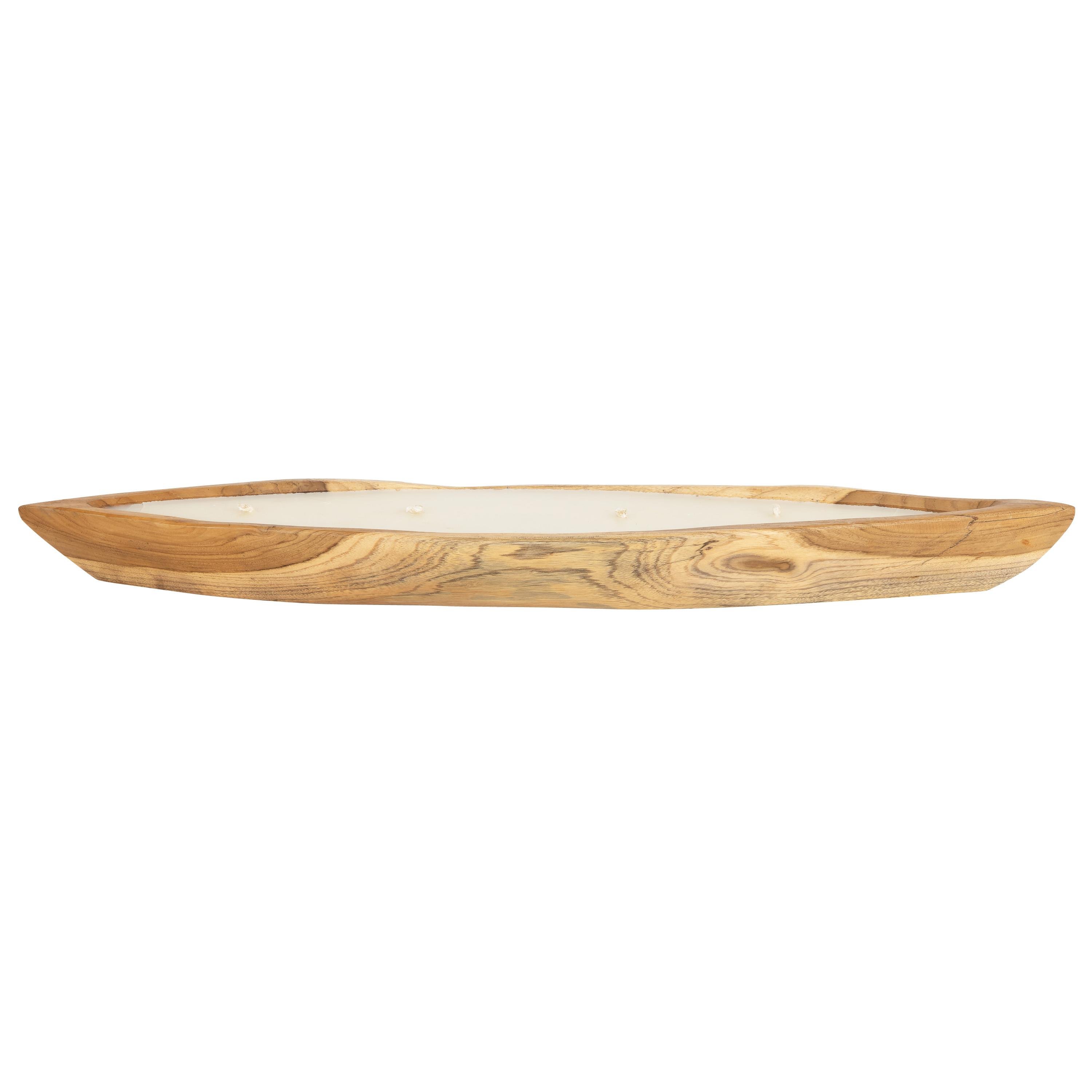 Dekoratif Mum Teak Tekne Formu L  65 cm x 16 cm x 8 cm