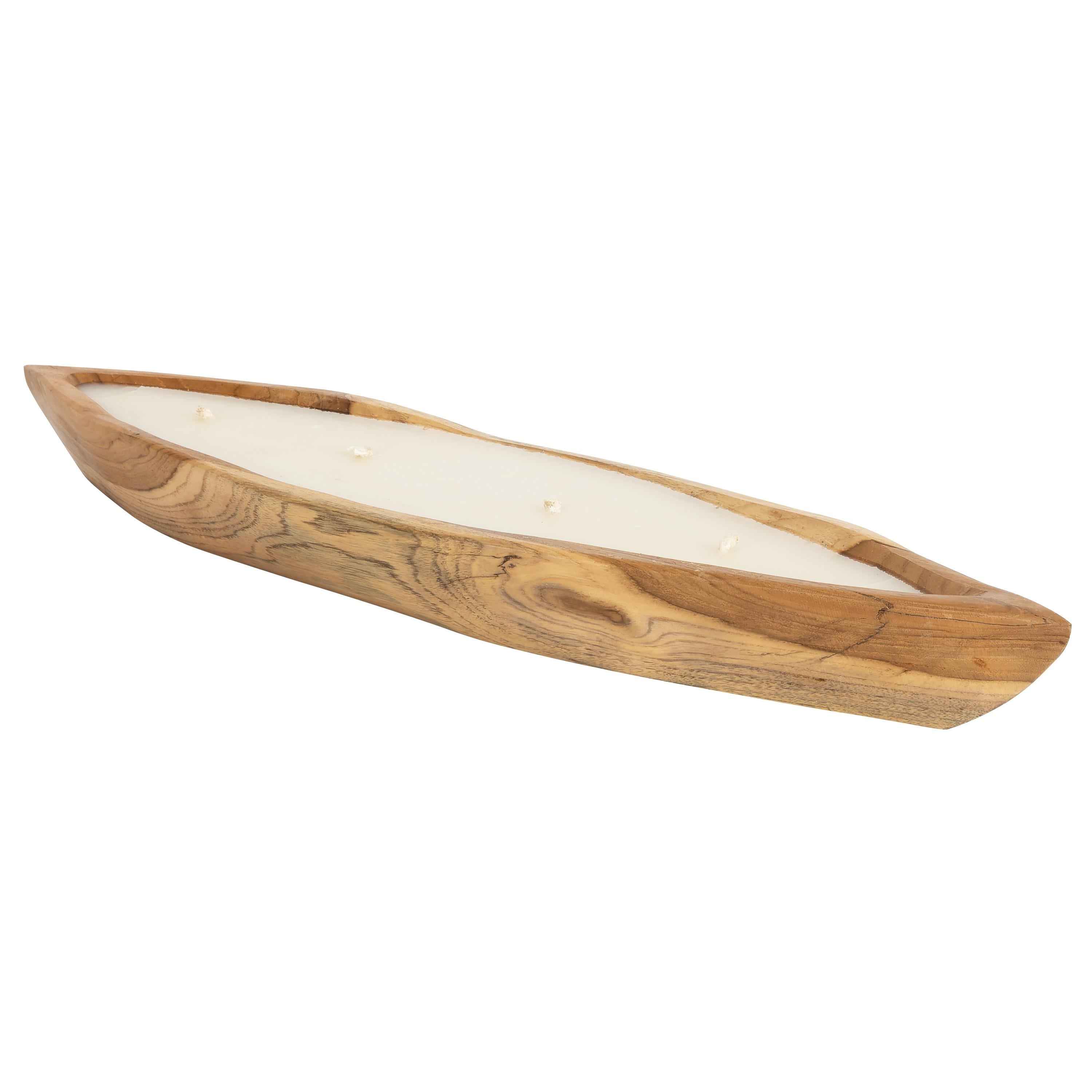 Dekoratif Mum Teak Tekne Formu L  65 cm x 16 cm x 8 cm